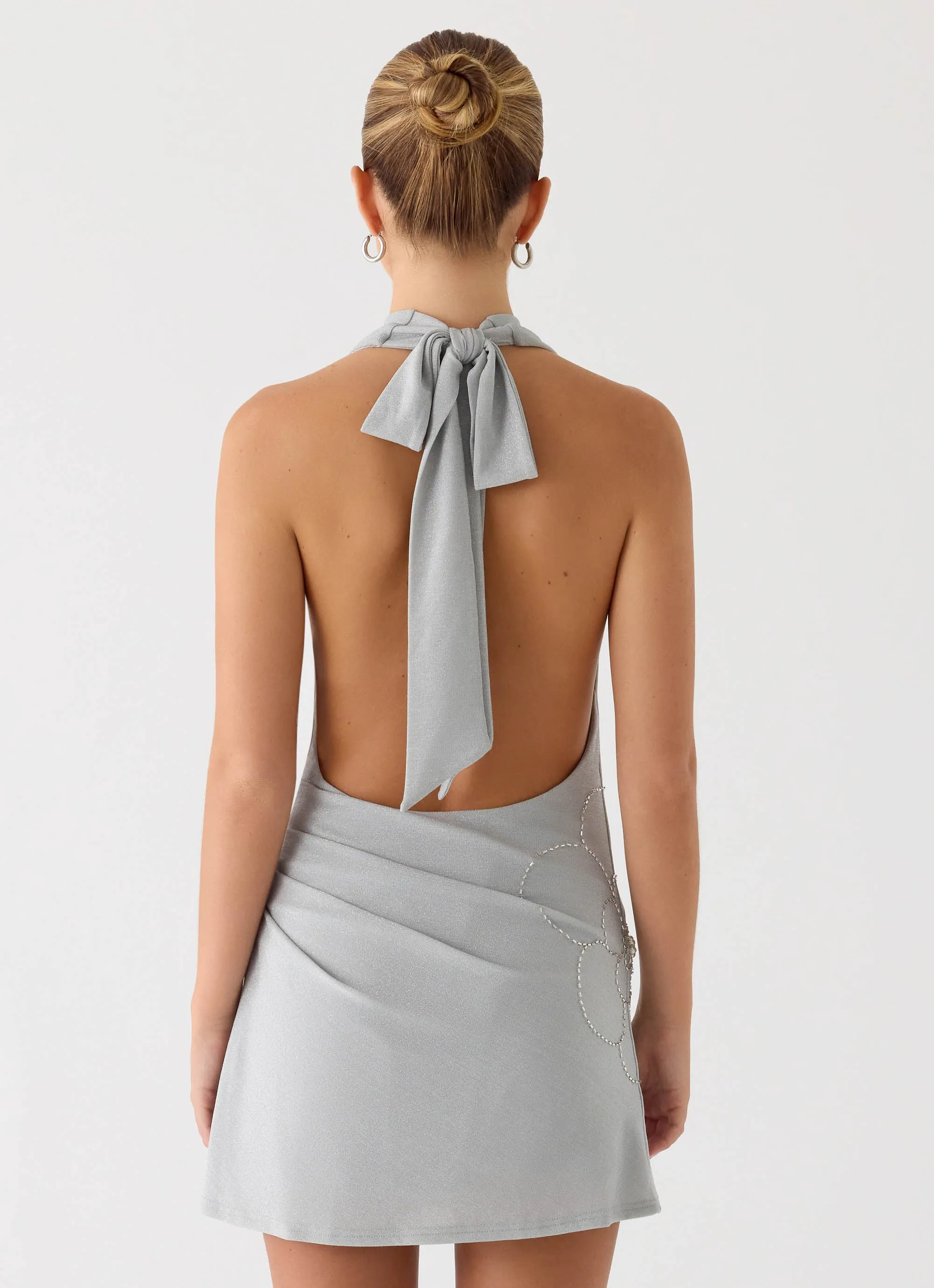 Atenea Cowl Mini Dress - Silver sold by Peppermayo product image thumbnail 4