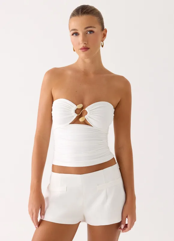 Doja Strapless Top - White made by Peppermayo