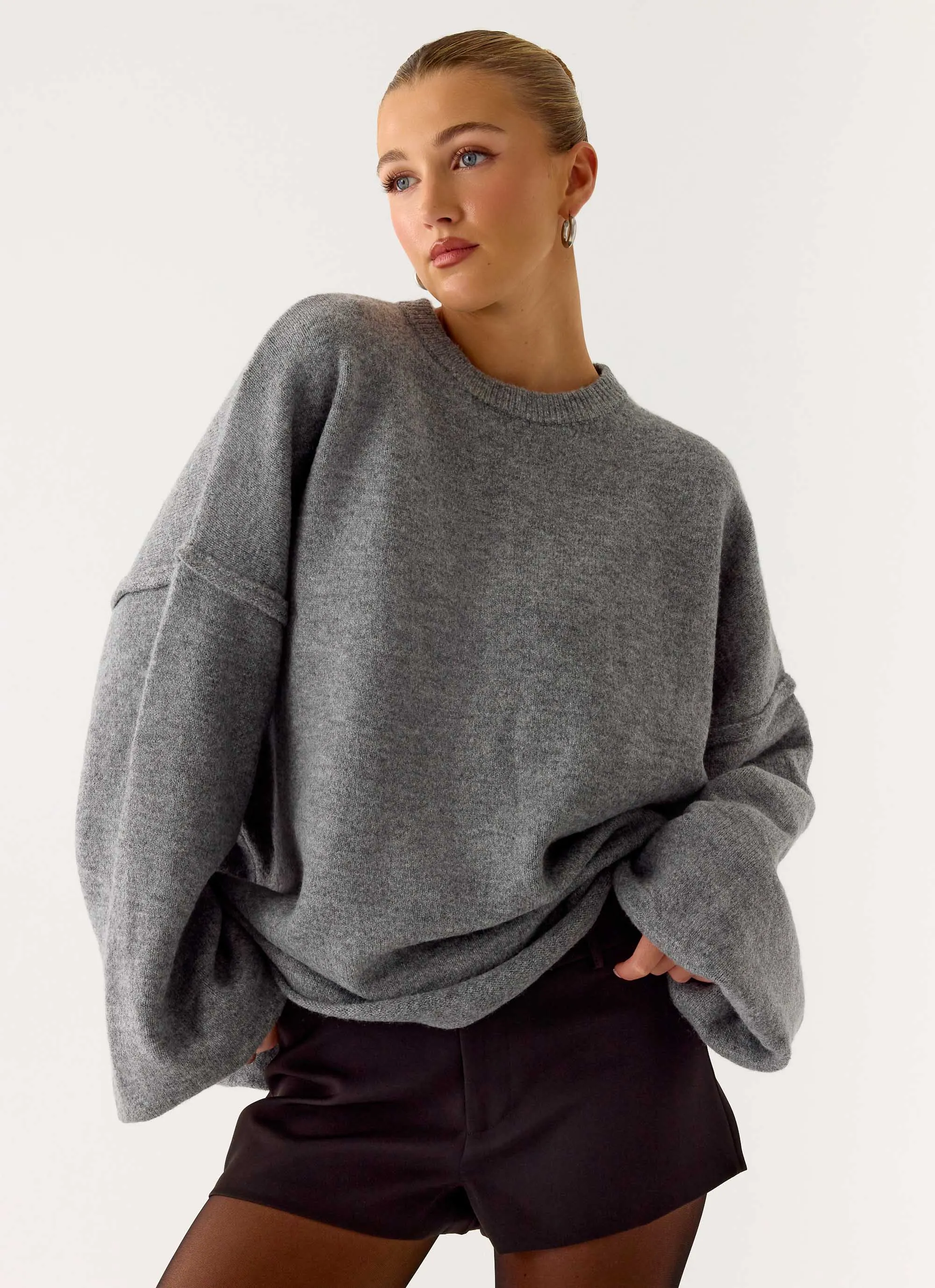 Jack Oversized Knit Sweater - Grey sold by Peppermayo product image thumbnail 4