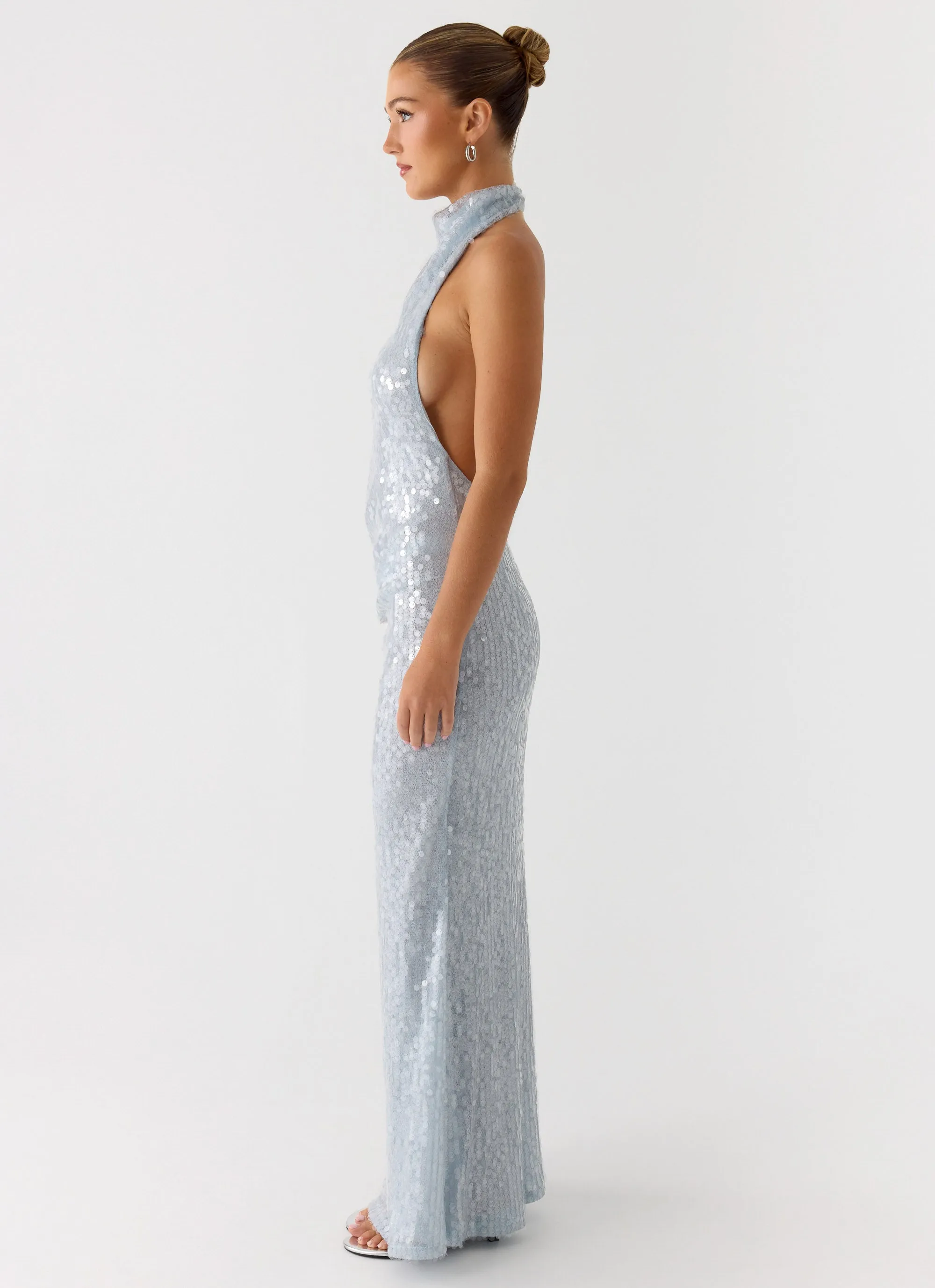 Kaida Sequin Maxi Dress - Misty Blue sold by Peppermayo product image thumbnail 5