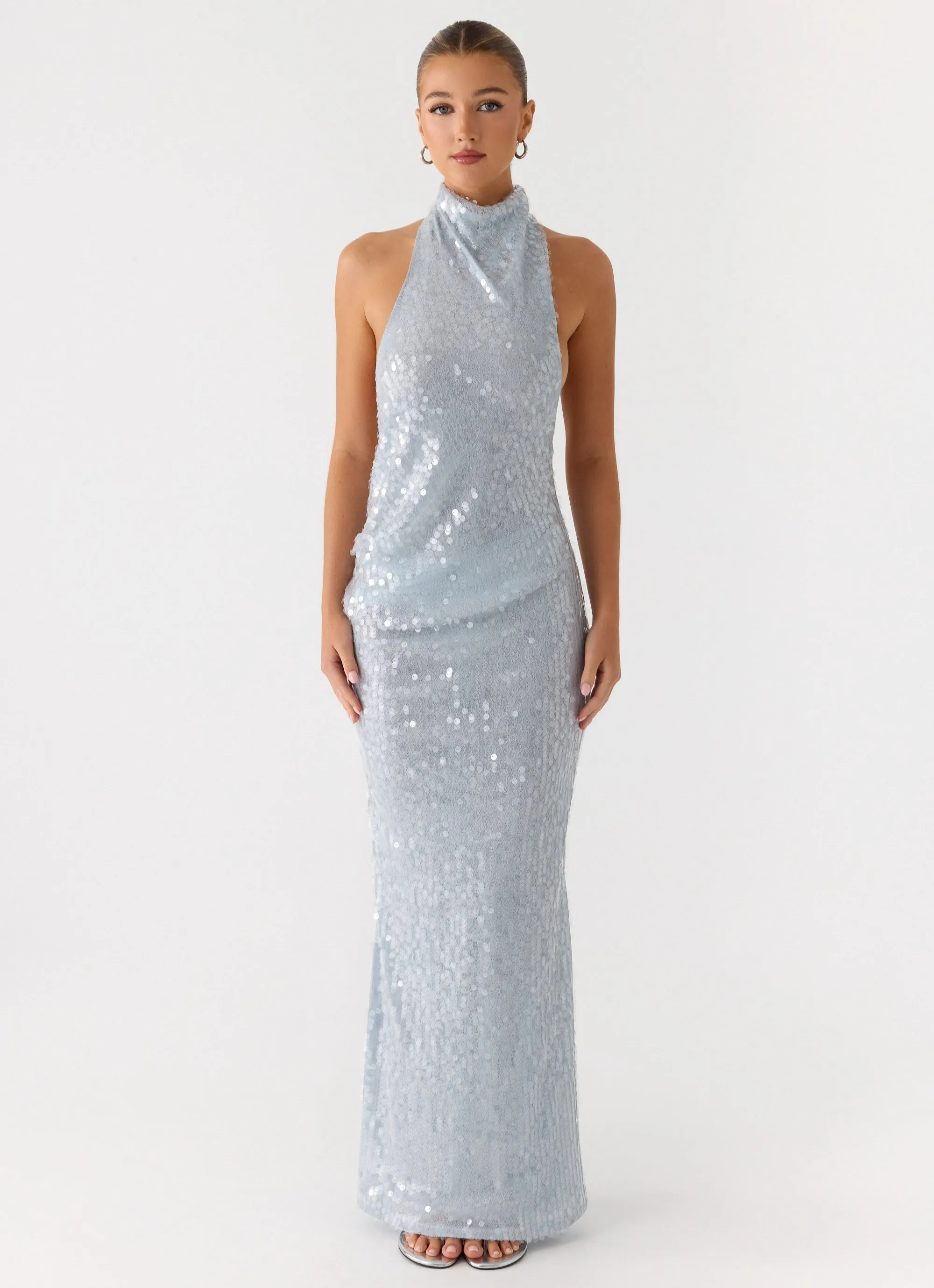 Kaida Sequin Maxi Dress - Misty Blue sold by Peppermayo product image thumbnail 4