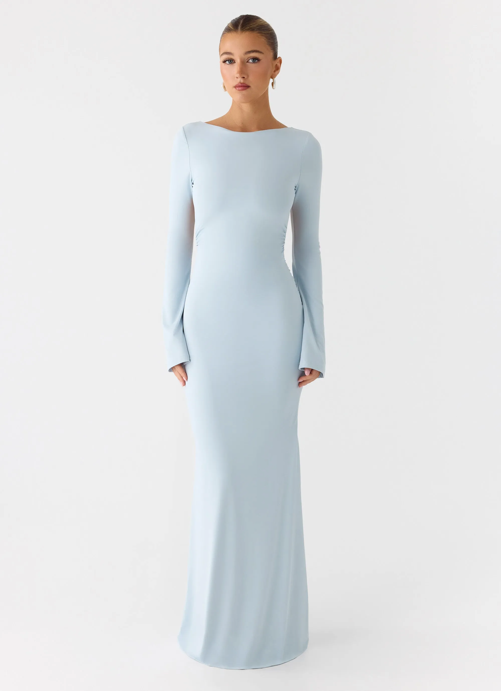 Midnight Song Long Sleeve Maxi Dress - Misty Blue sold by Peppermayo product image thumbnail 2