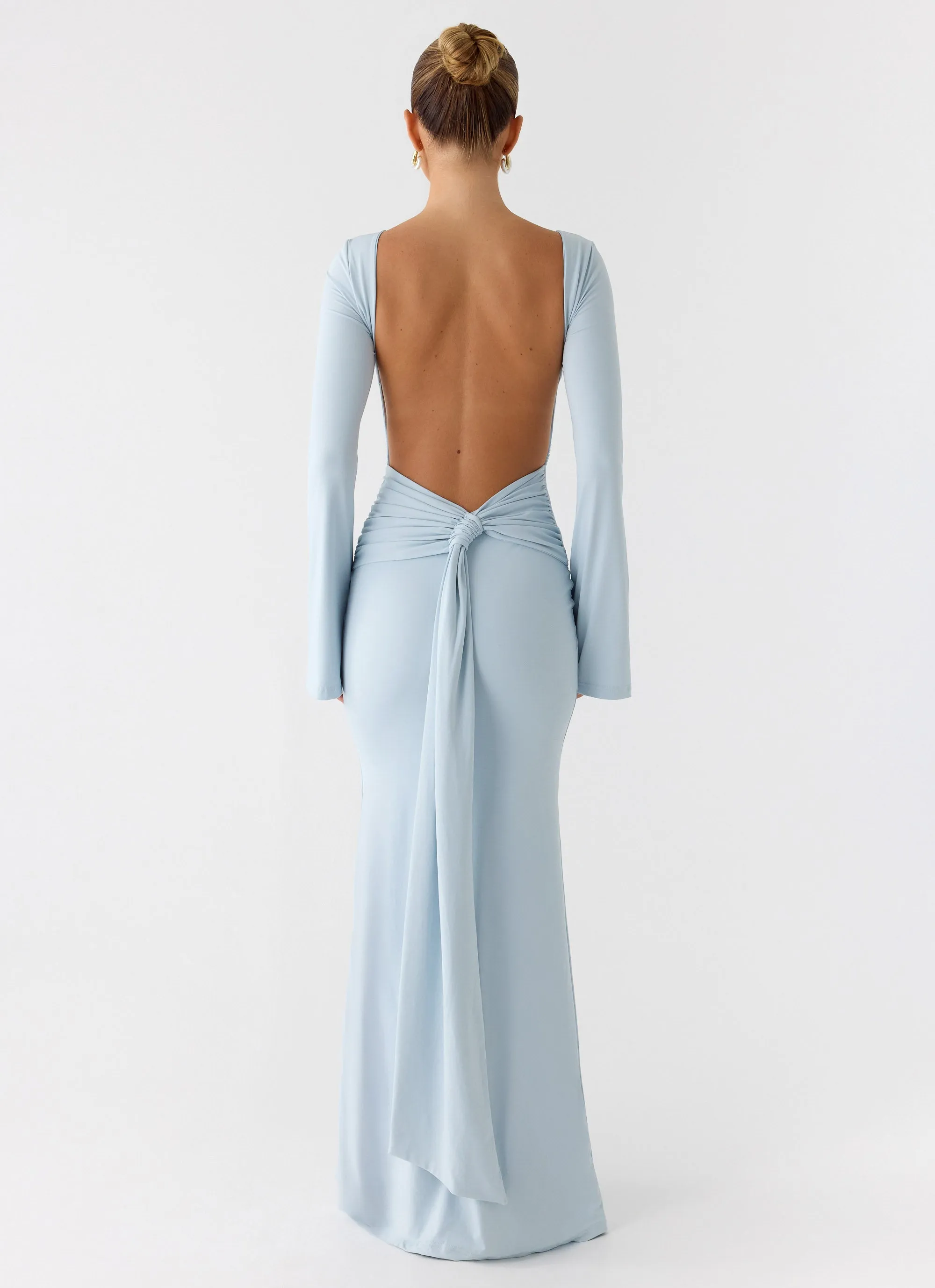 Midnight Song Long Sleeve Maxi Dress - Misty Blue sold by Peppermayo product image thumbnail 4