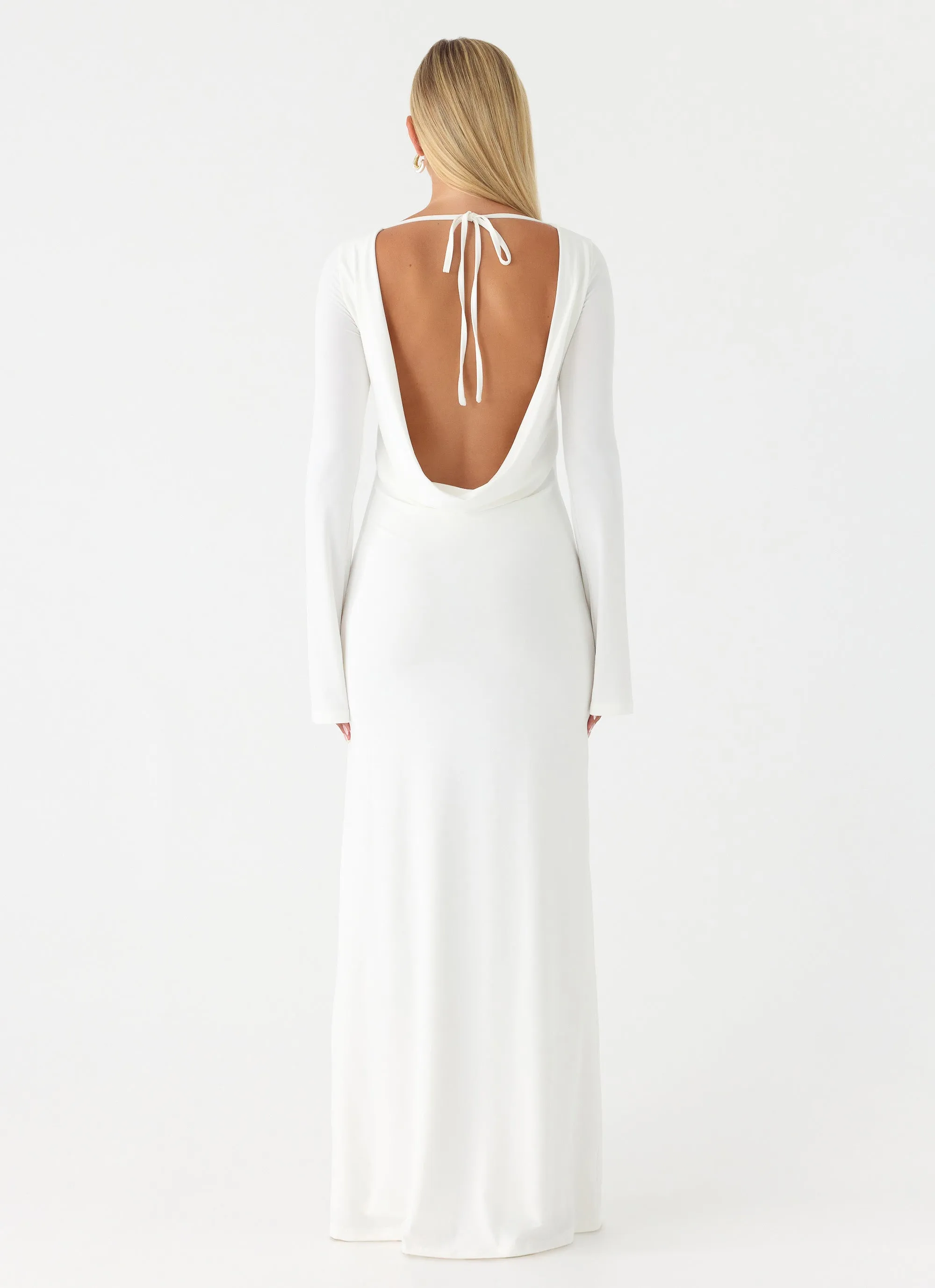 Elmont Long Sleeve Maxi Dress - White sold by Peppermayo product image thumbnail 3