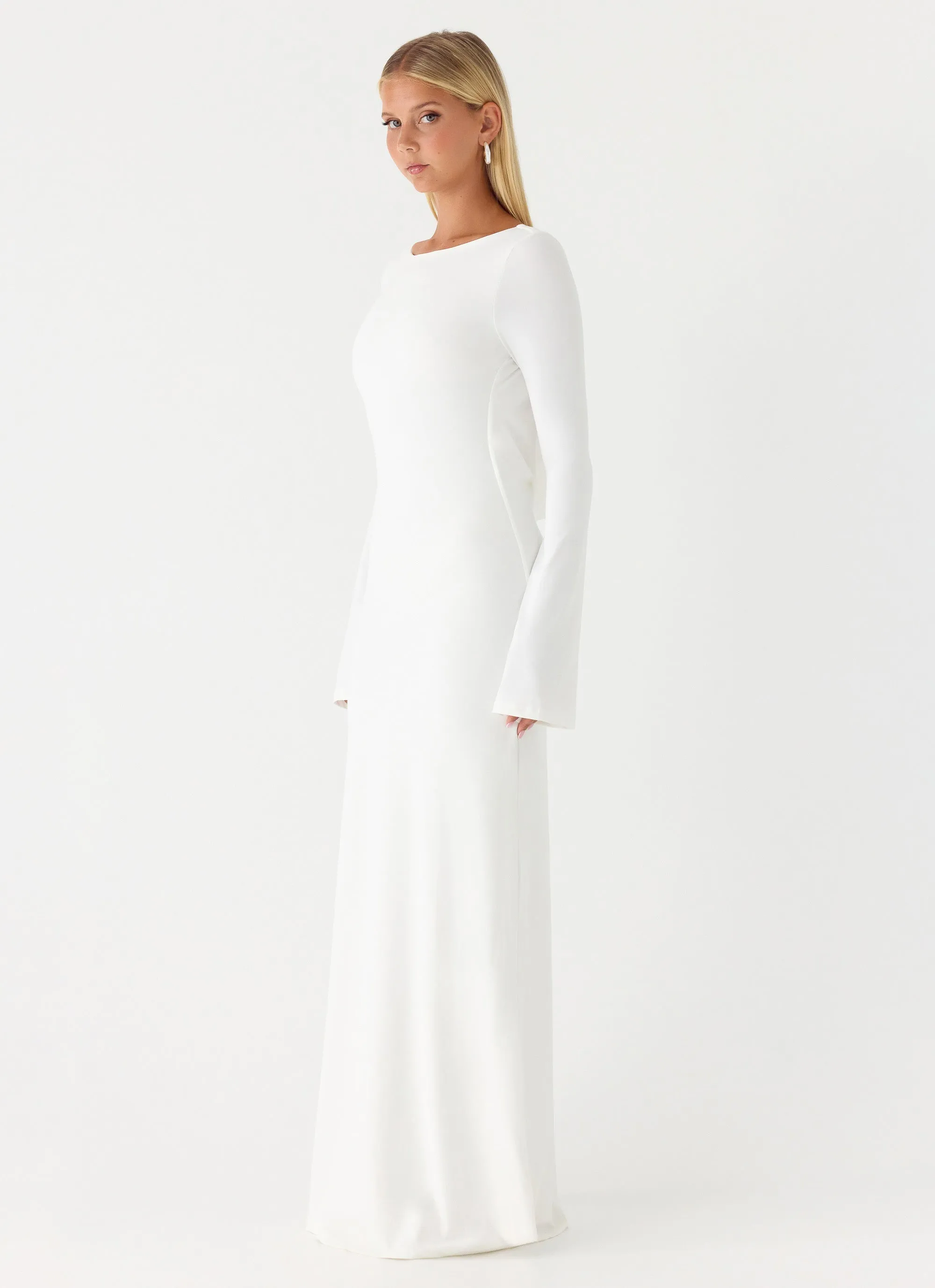 Elmont Long Sleeve Maxi Dress - White sold by Peppermayo product image thumbnail 2