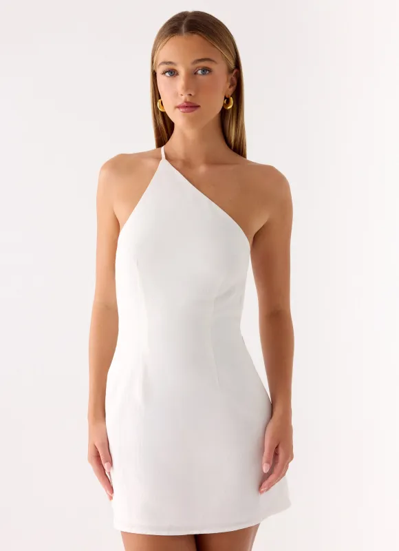 Willa Rose Mini Dress - White sold by Peppermayo