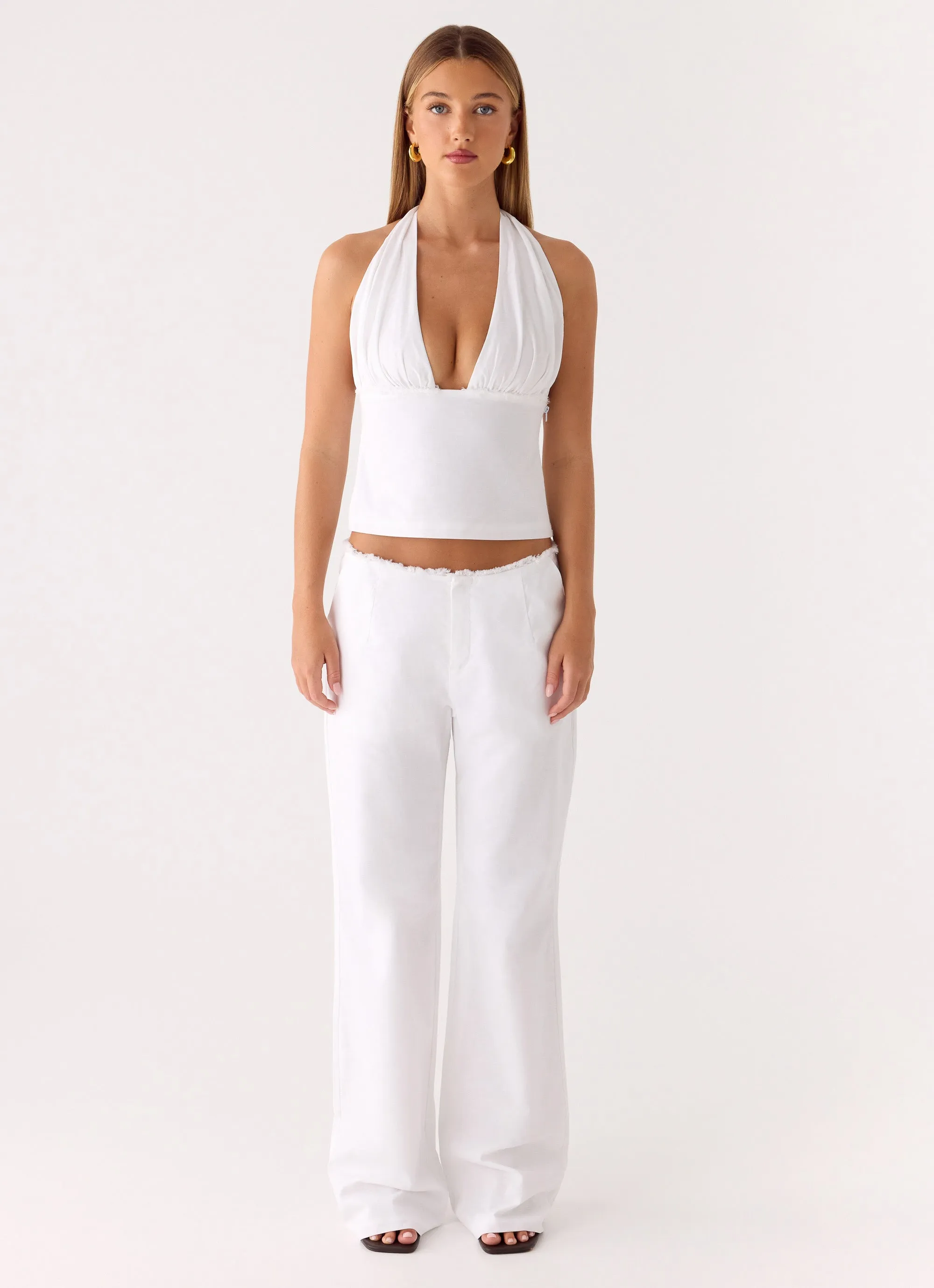 Josephina Linen Halter Top - White sold by Peppermayo product image thumbnail 4