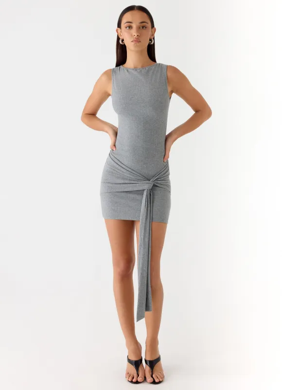 Everly Mini Dress - Grey sold by Peppermayo