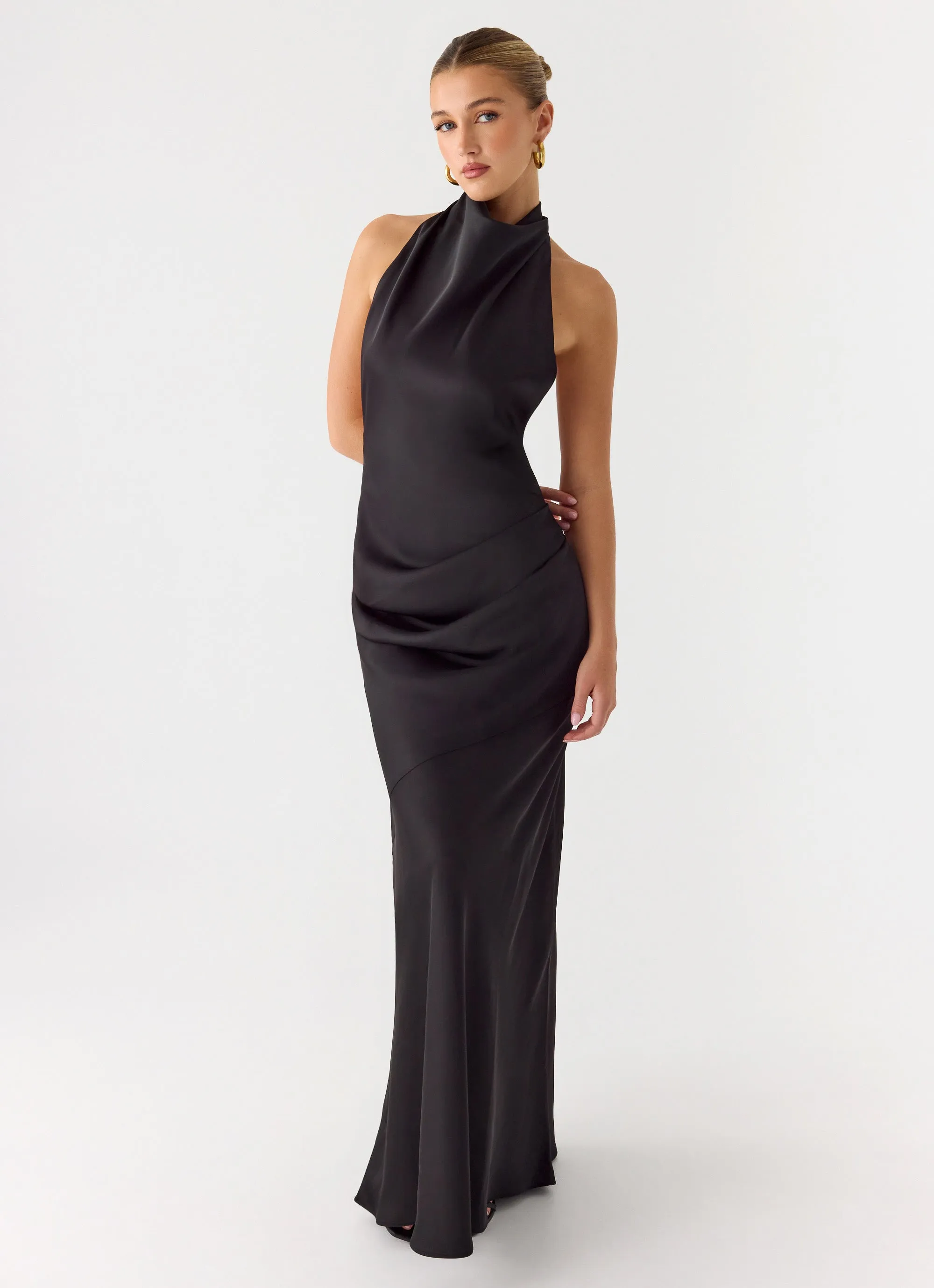 Back To Life Halter Maxi Dress - Black sold by Peppermayo