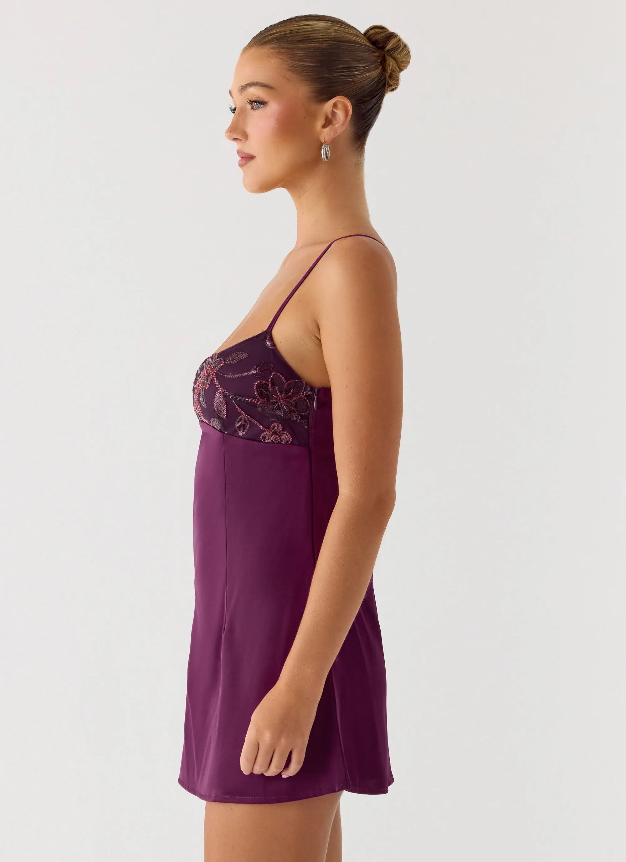 Zion Beaded Mini Dress - Mulberry sold by Peppermayo product image thumbnail 5