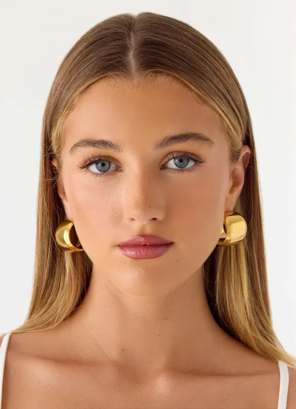 Tempo Hoop Earrings - Gold sold by Peppermayo