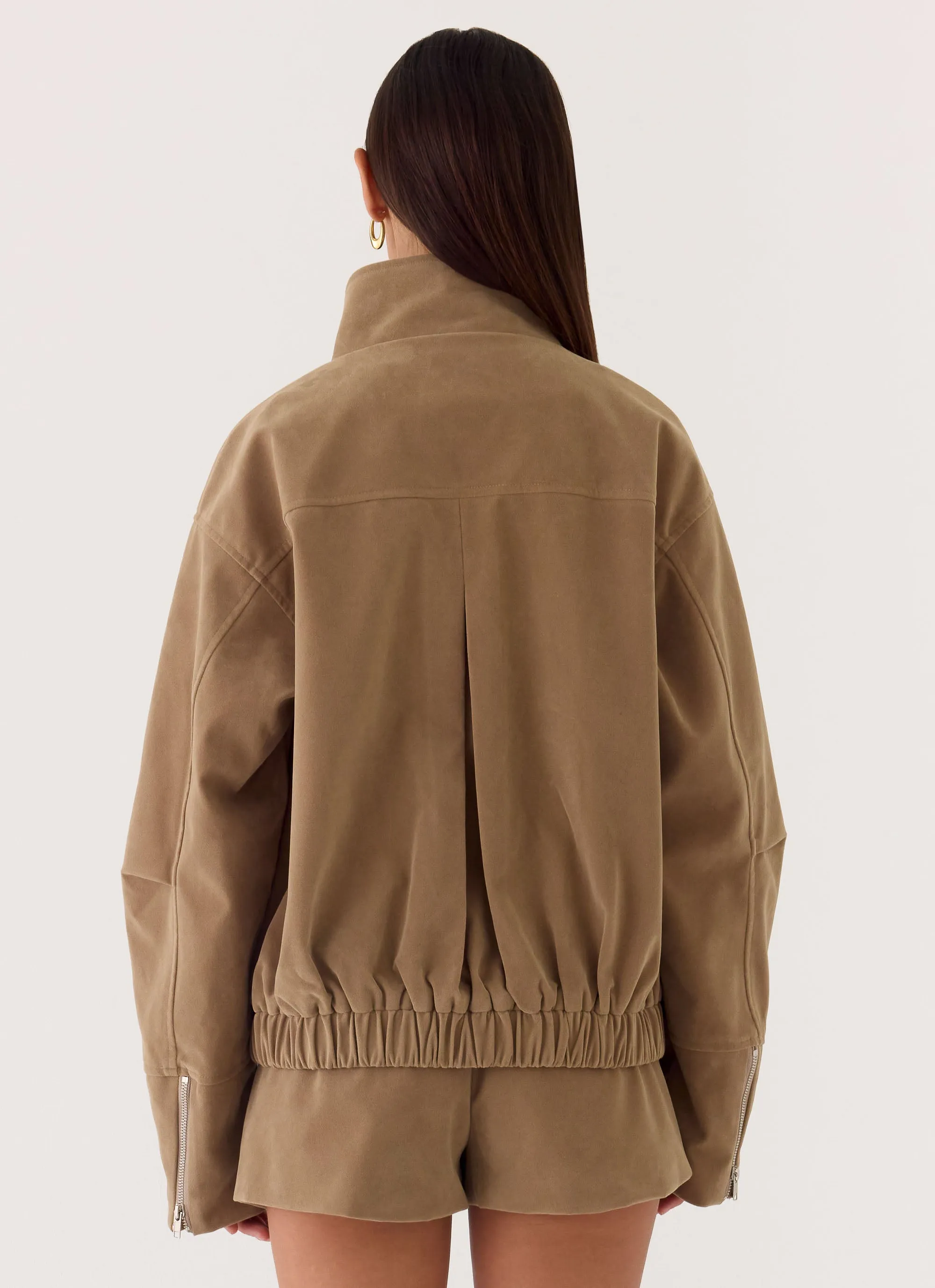Marlow Faux Suede Jacket - Taupe sold by Peppermayo product image thumbnail 3