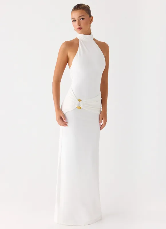 Forever Radiant Maxi Dress - White sold by Peppermayo