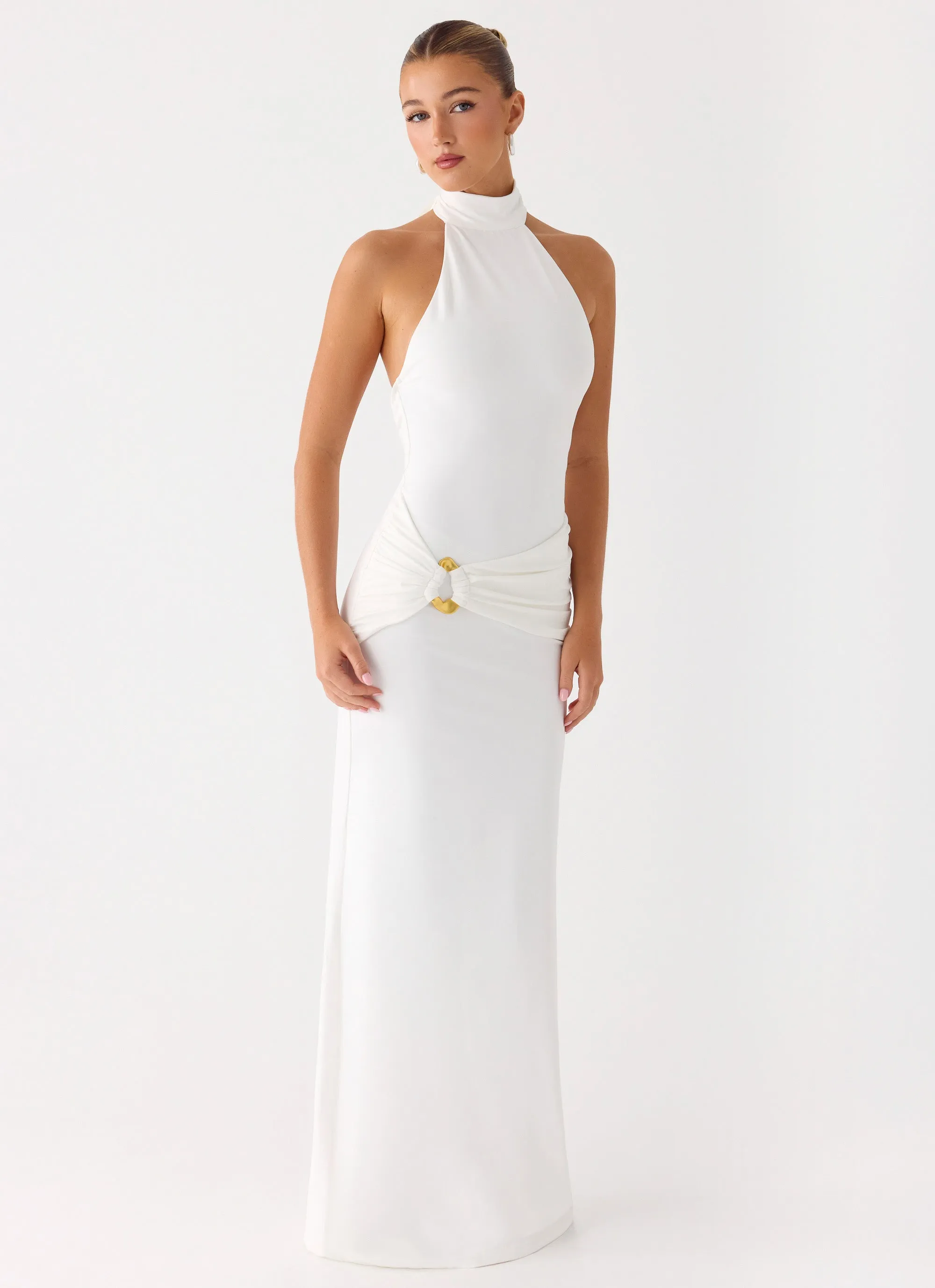 Forever Radiant Maxi Dress - White sold by Peppermayo