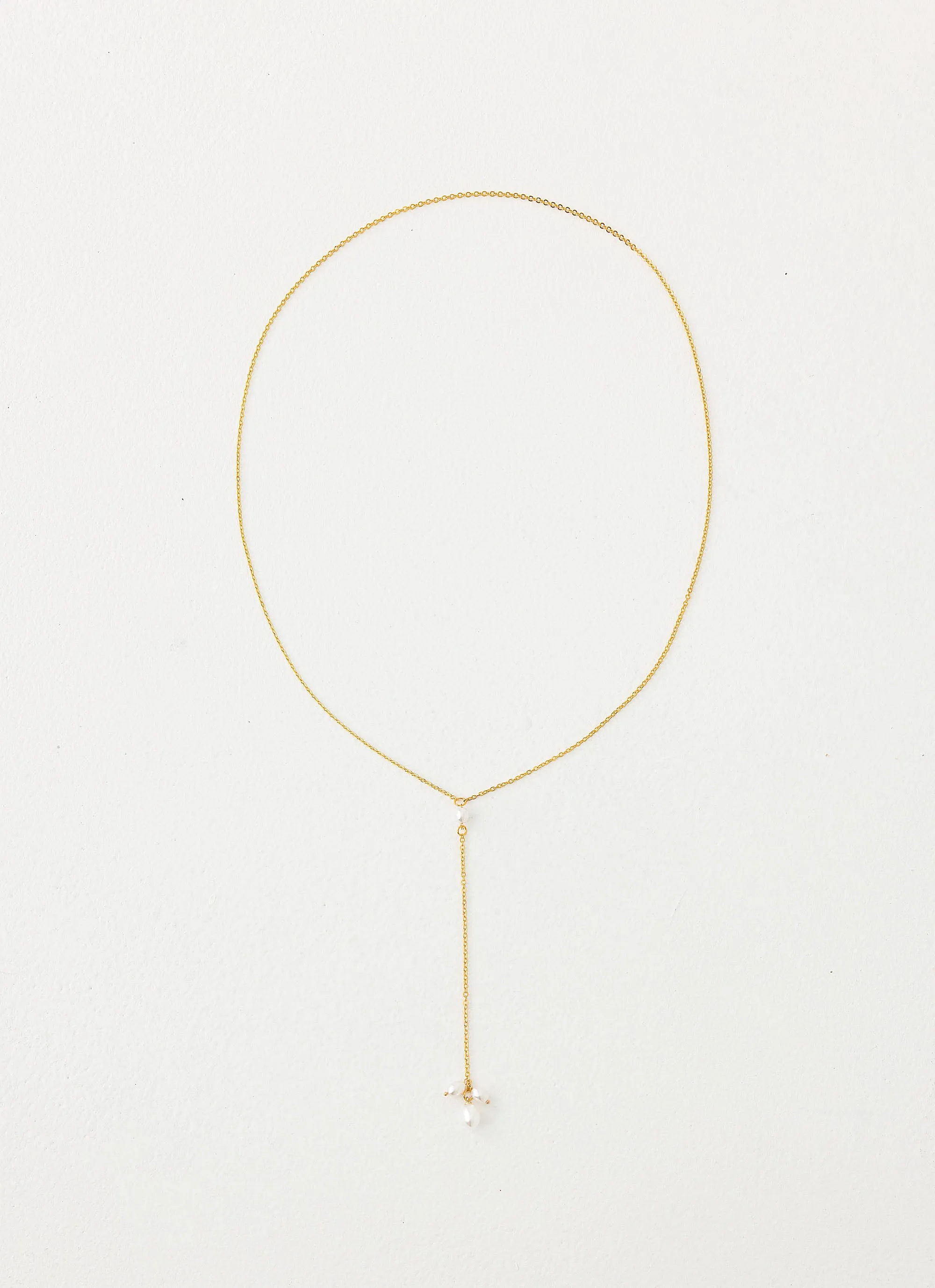 Silhouette Pearl Necklace - Gold sold by Peppermayo