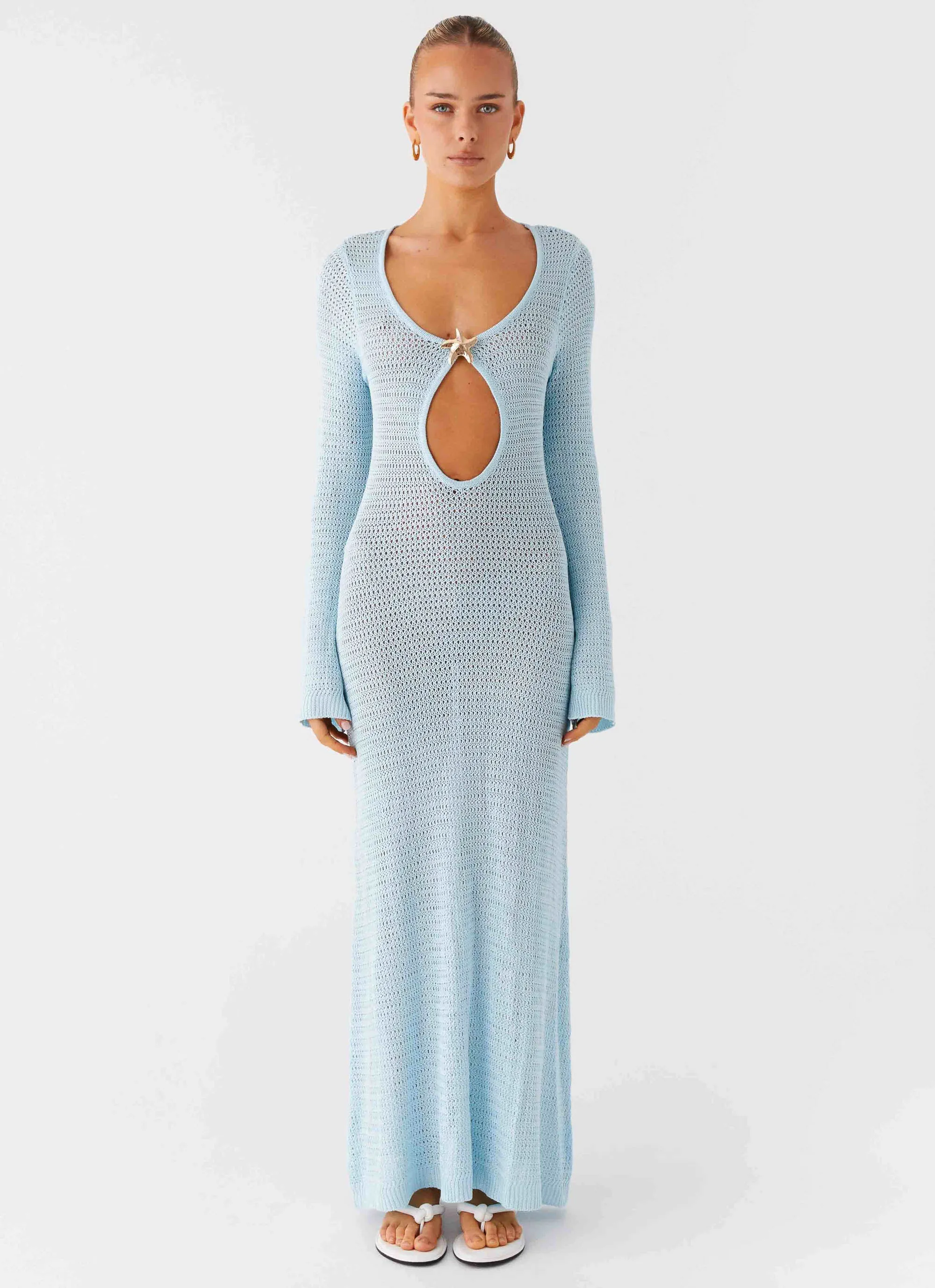 Seascape Crochet Maxi Dress - Blue sold by Peppermayo product image thumbnail 4