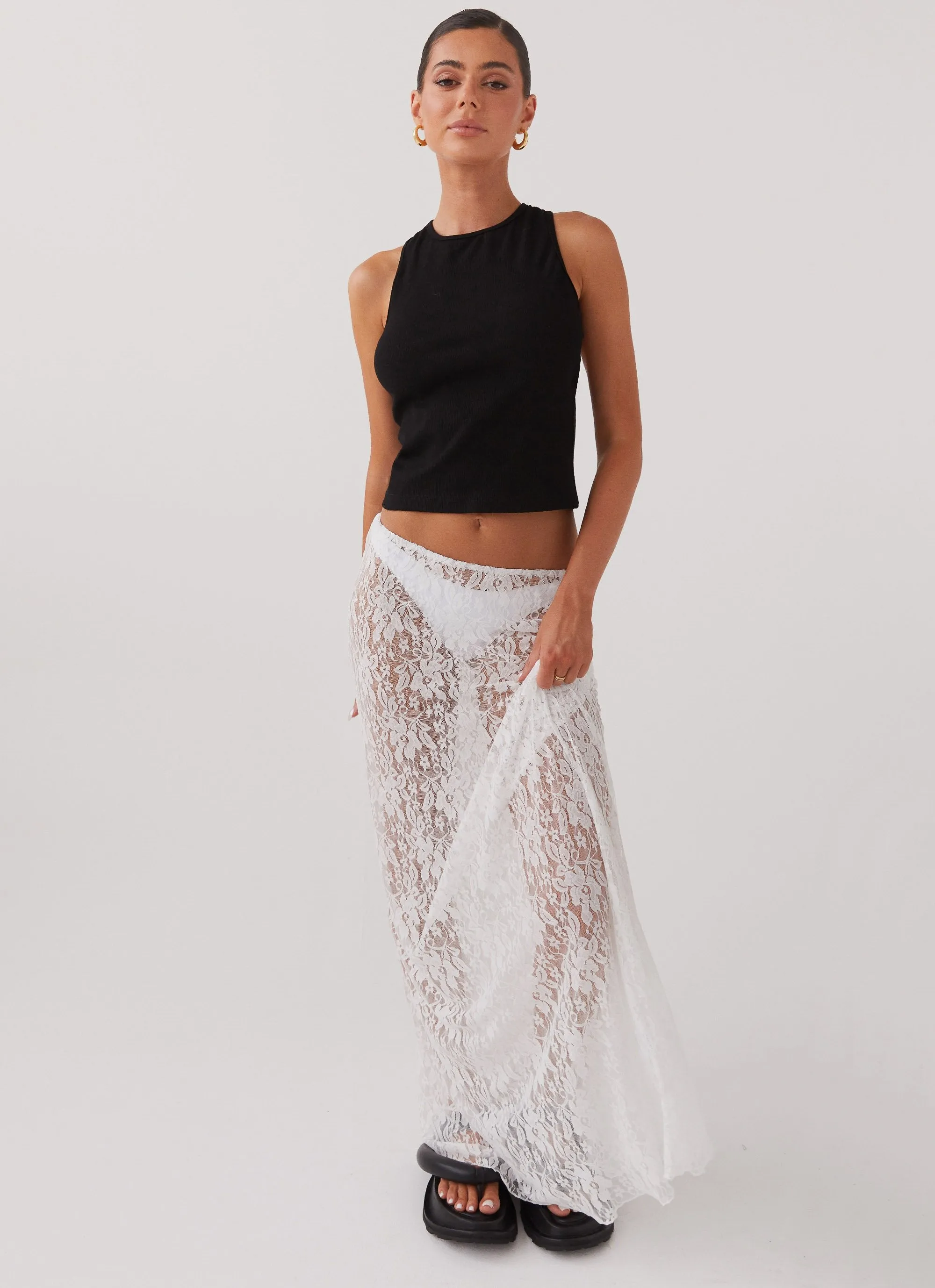 Sugar Sweet Lace Maxi Skirt - White sold by Peppermayo product image thumbnail 5