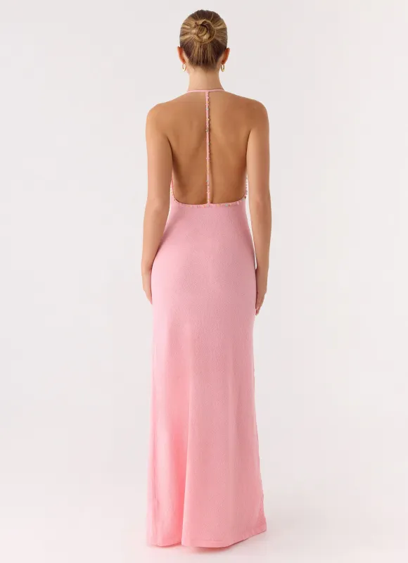 Jianna Knit Maxi Dress - Pink sold by Peppermayo