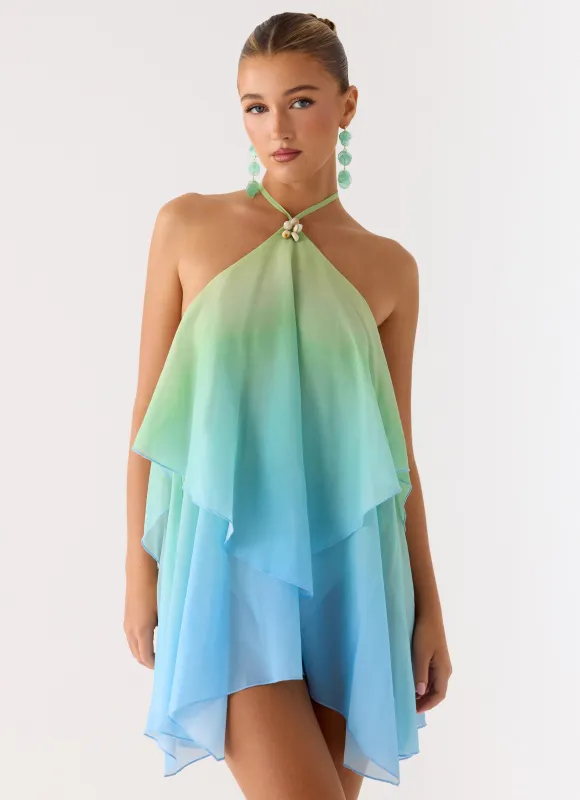 Twin Flame Mini Dress - Sea Ombre sold by Peppermayo