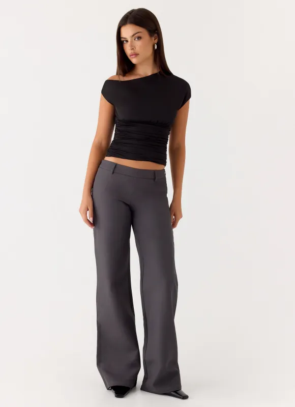Hot as Ice Low Rise Pants - Grey made by Peppermayo
