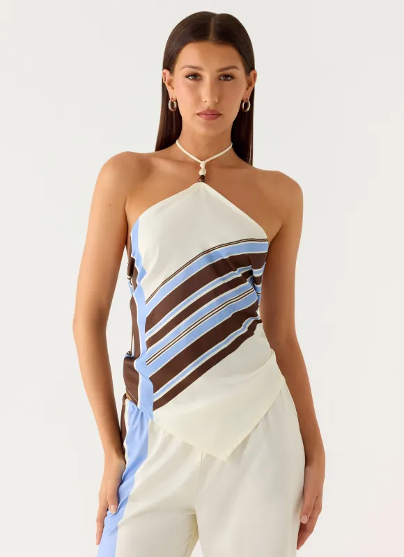 Julissa Halter Top - Purple Stripe sold by Peppermayo