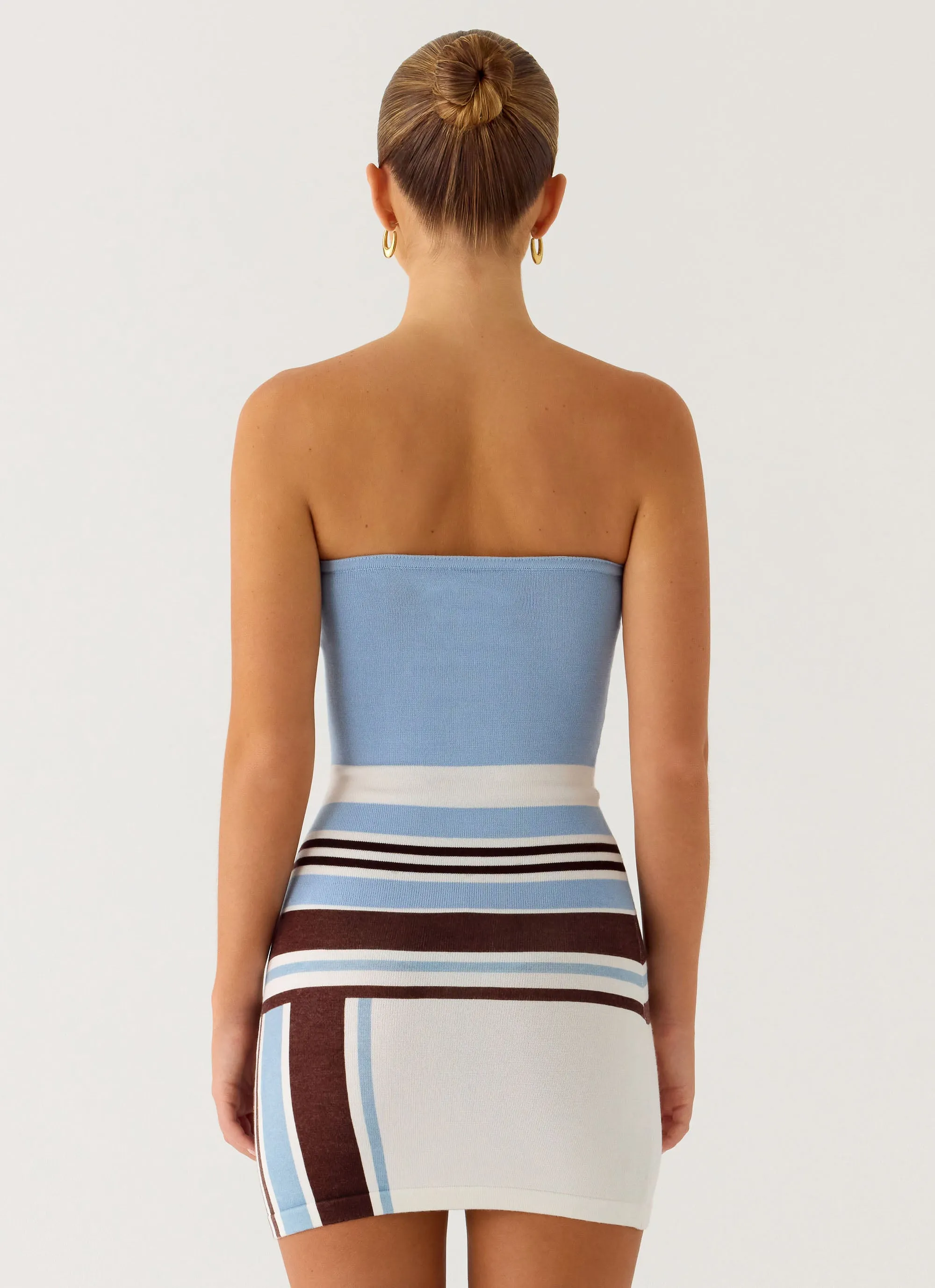 Straight Lines Mini Dress - Blue Stripe sold by Peppermayo product image thumbnail 5