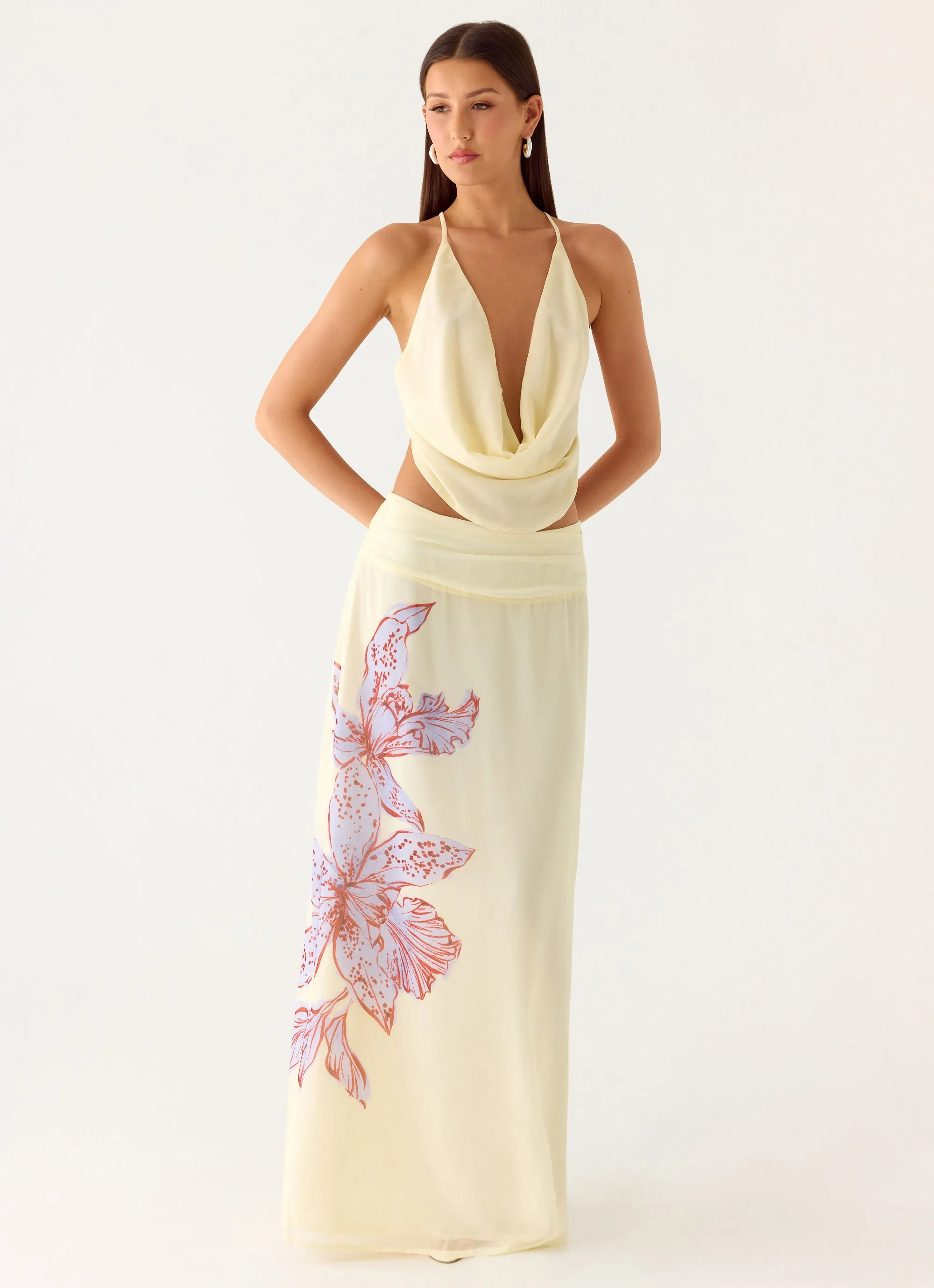 Blushing Bloom Maxi Skirt - Violet Blossom sold by Peppermayo product image thumbnail 5