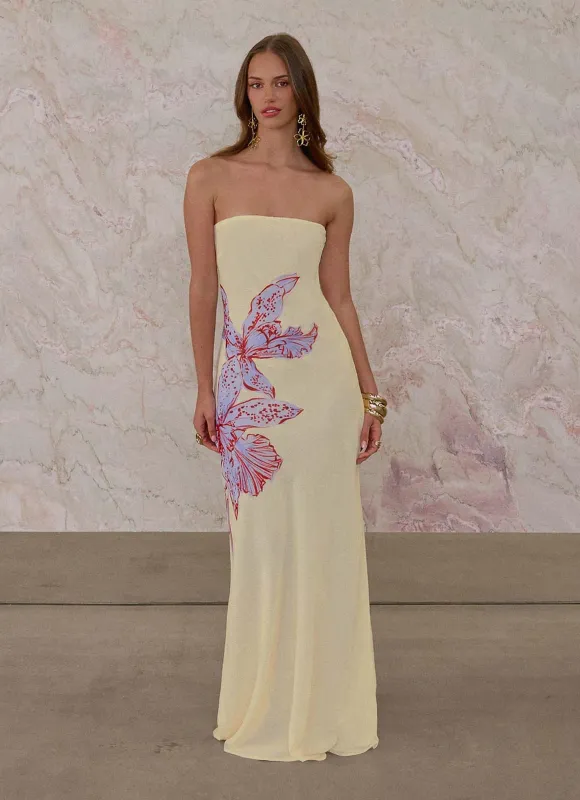 Amelle Maxi Dress - Purple Floral sold by Peppermayo