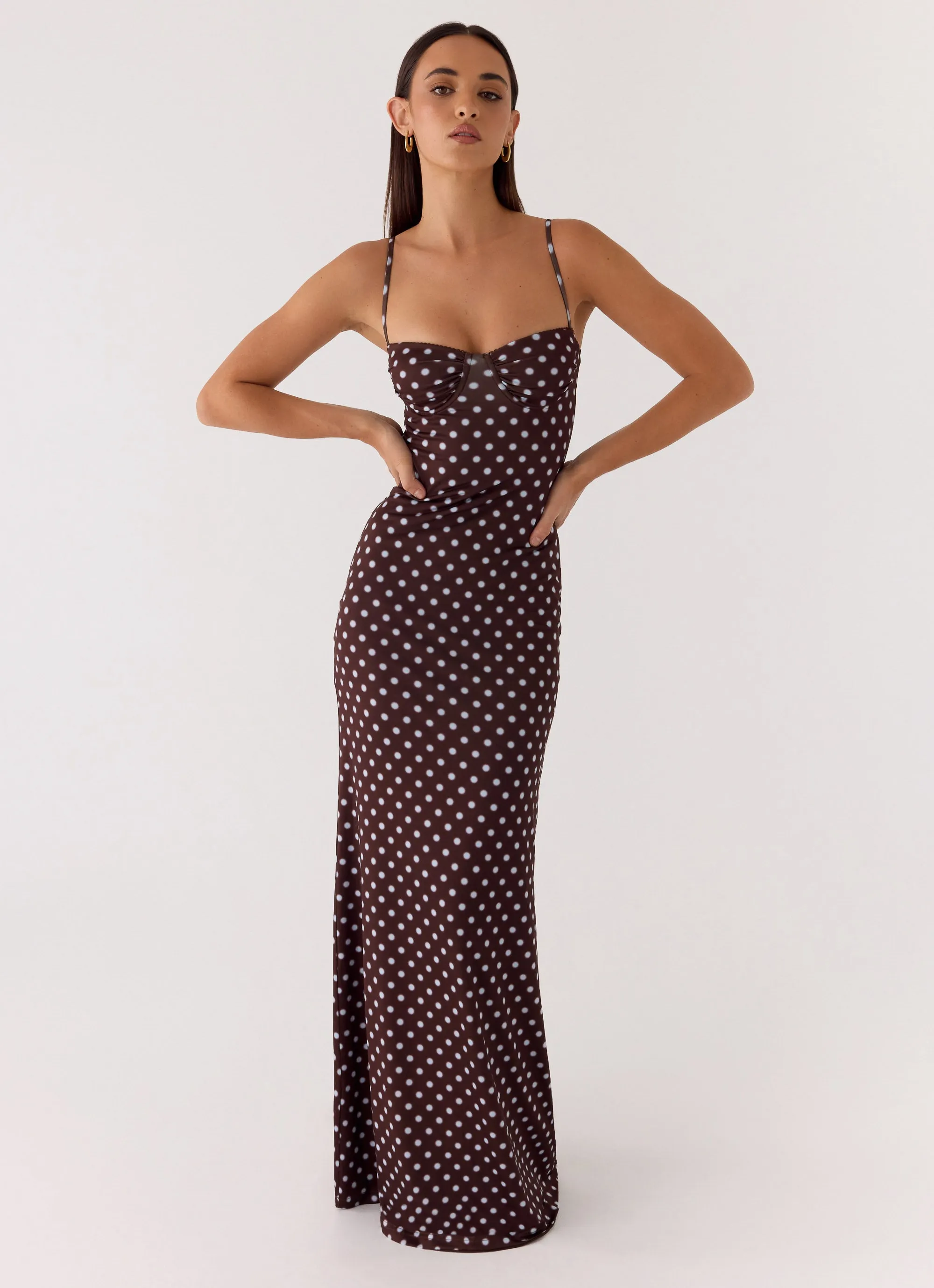 Vamonos Maxi Dress - Chocolate Blue Dot sold by Peppermayo product image thumbnail 4