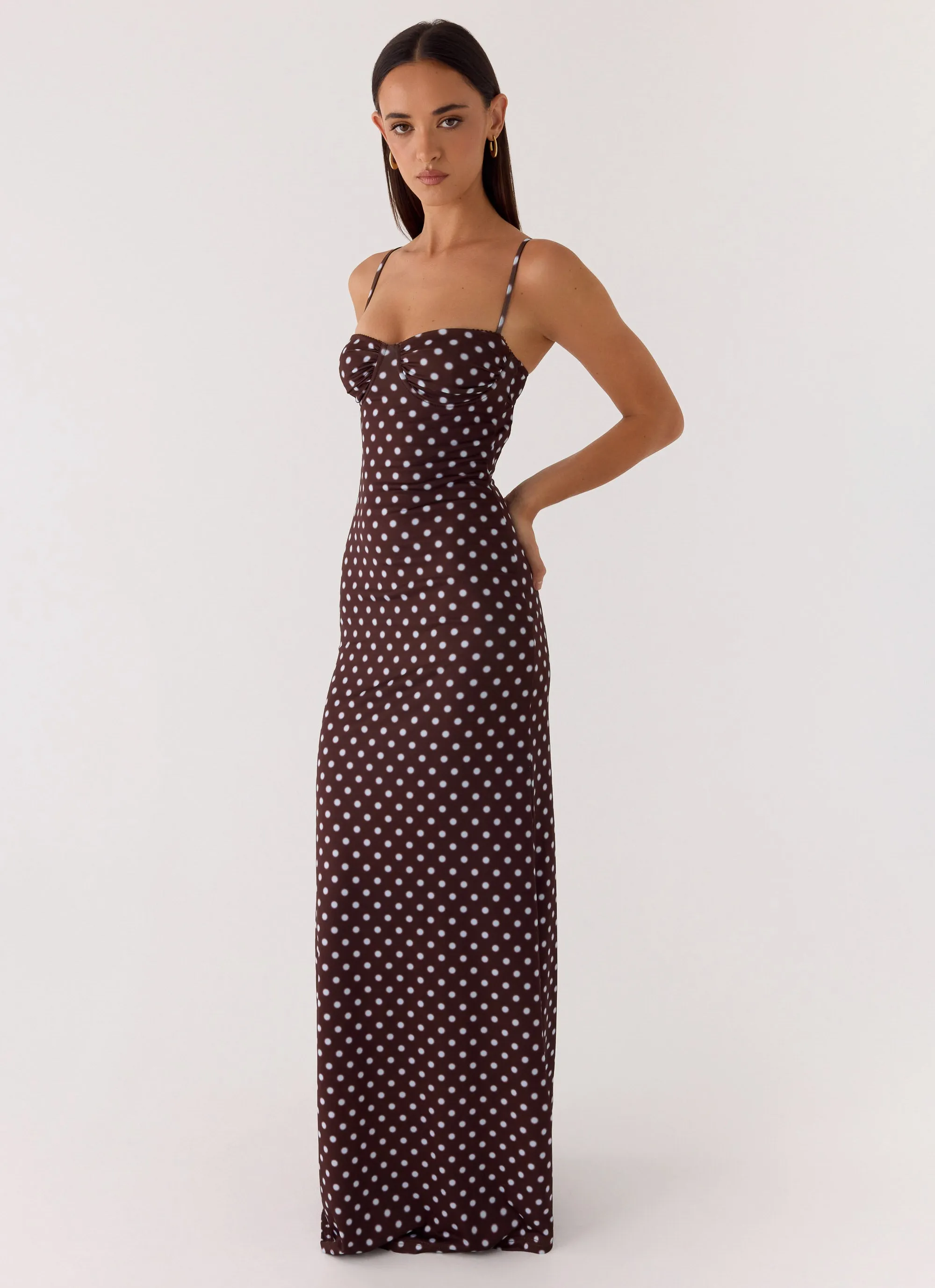 Vamonos Maxi Dress - Chocolate Blue Dot sold by Peppermayo product image thumbnail 5