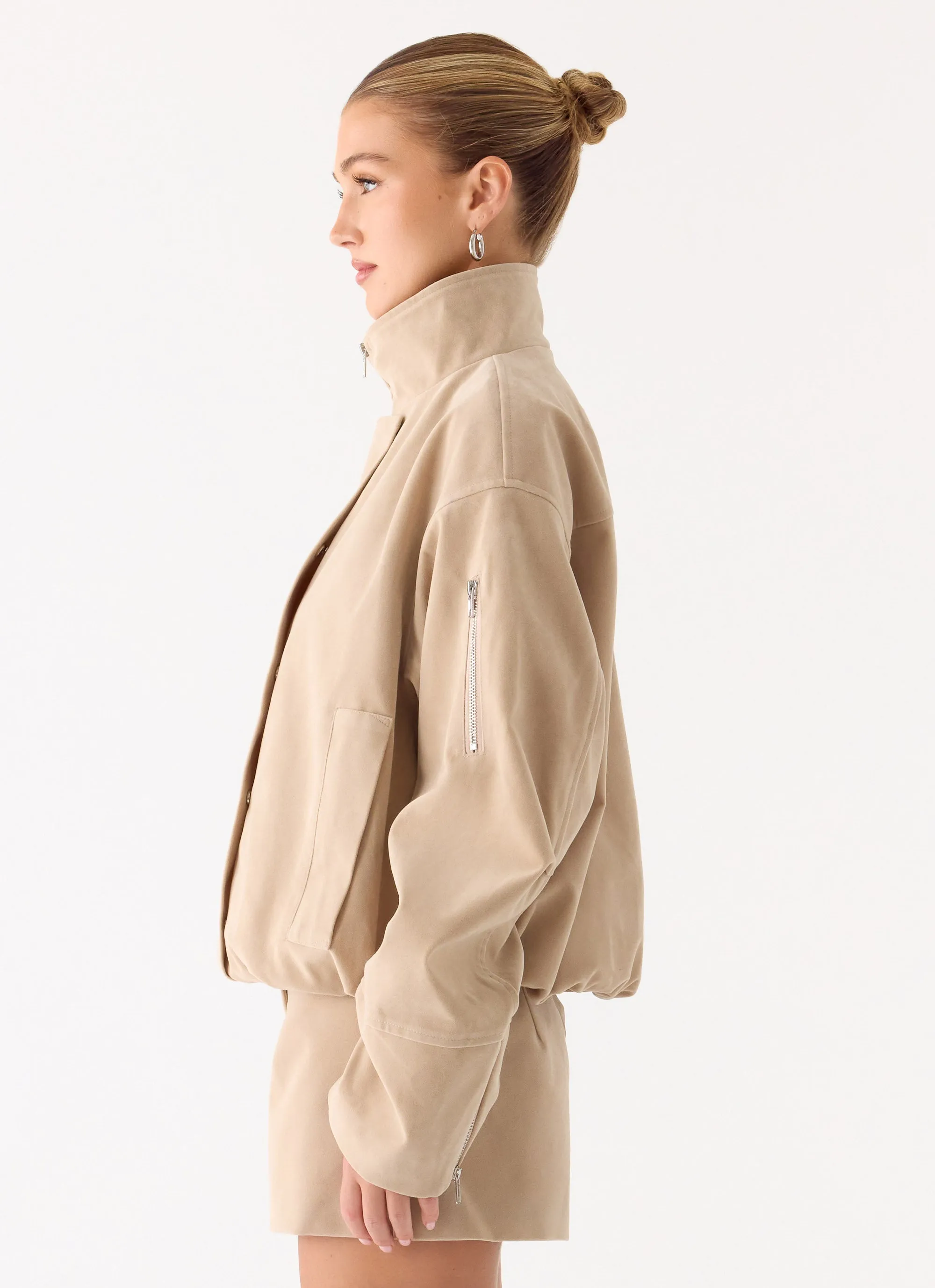 Marlow Faux Suede Jacket - Cream sold by Peppermayo product image thumbnail 2