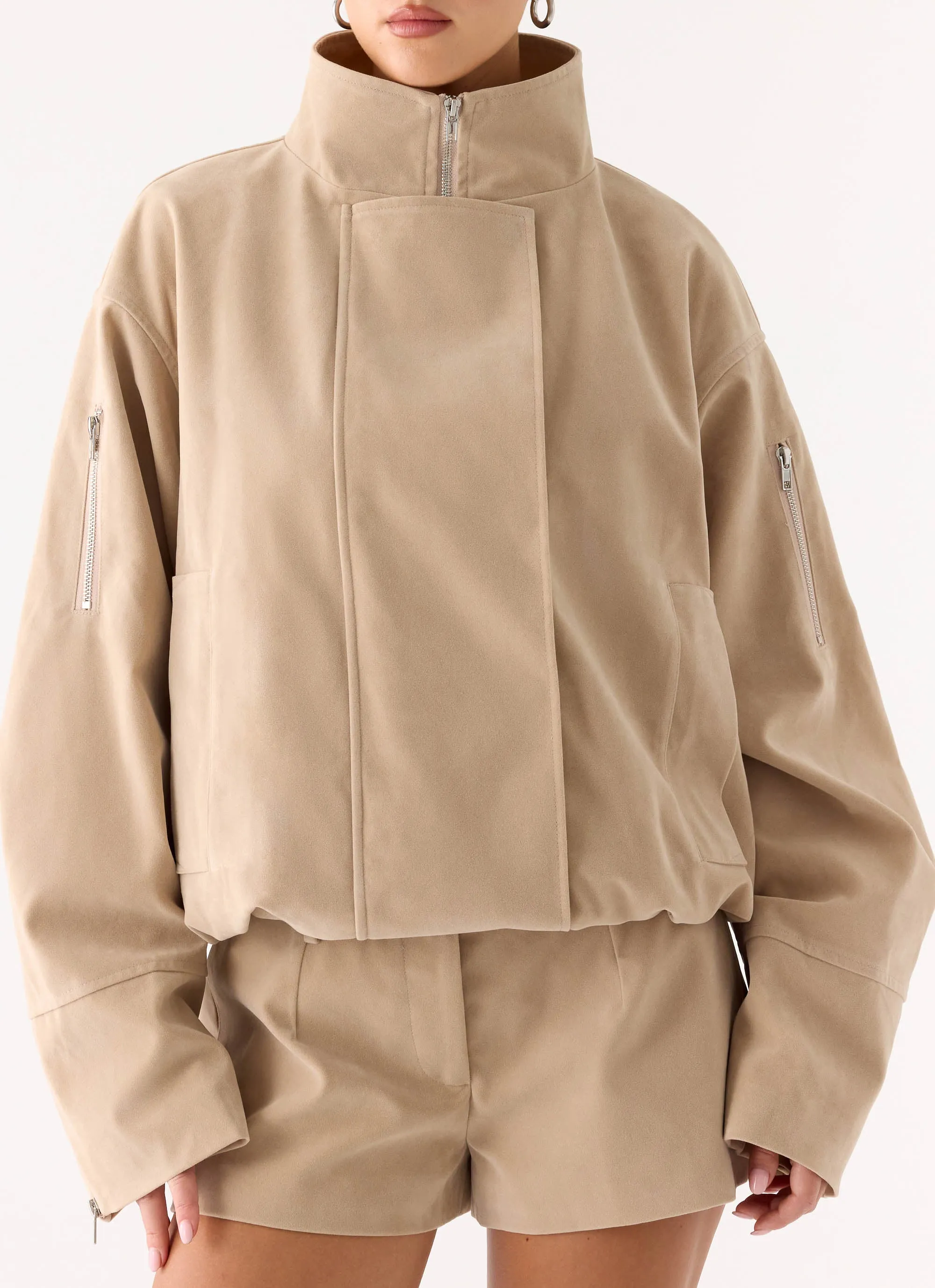 Marlow Faux Suede Jacket - Cream sold by Peppermayo product image thumbnail 5