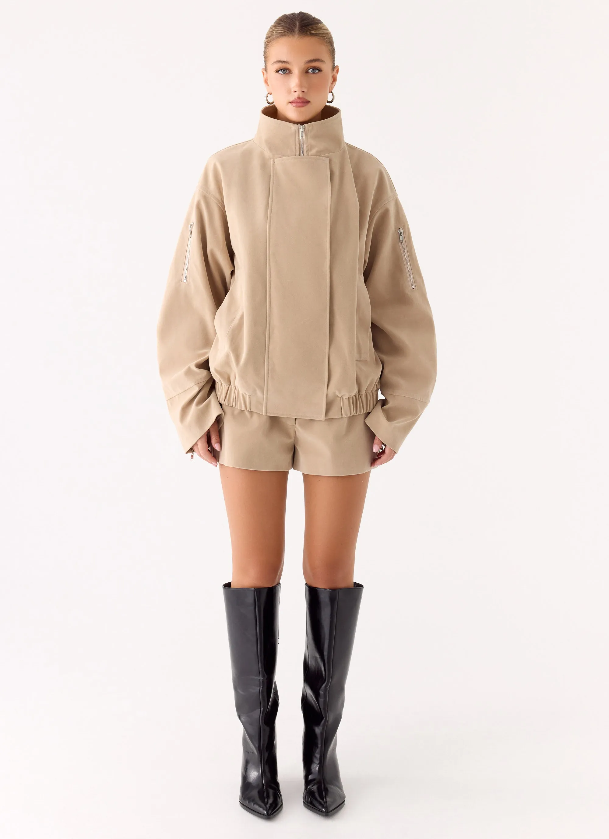 Marlow Faux Suede Jacket - Cream sold by Peppermayo product image thumbnail 4