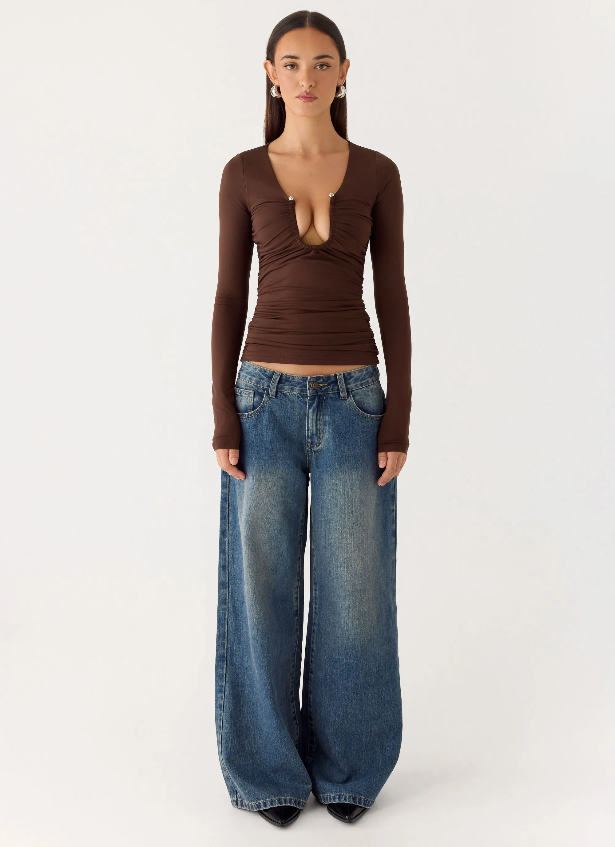 Francis Long Sleeve Top - Chocolate sold by Peppermayo product image thumbnail 4