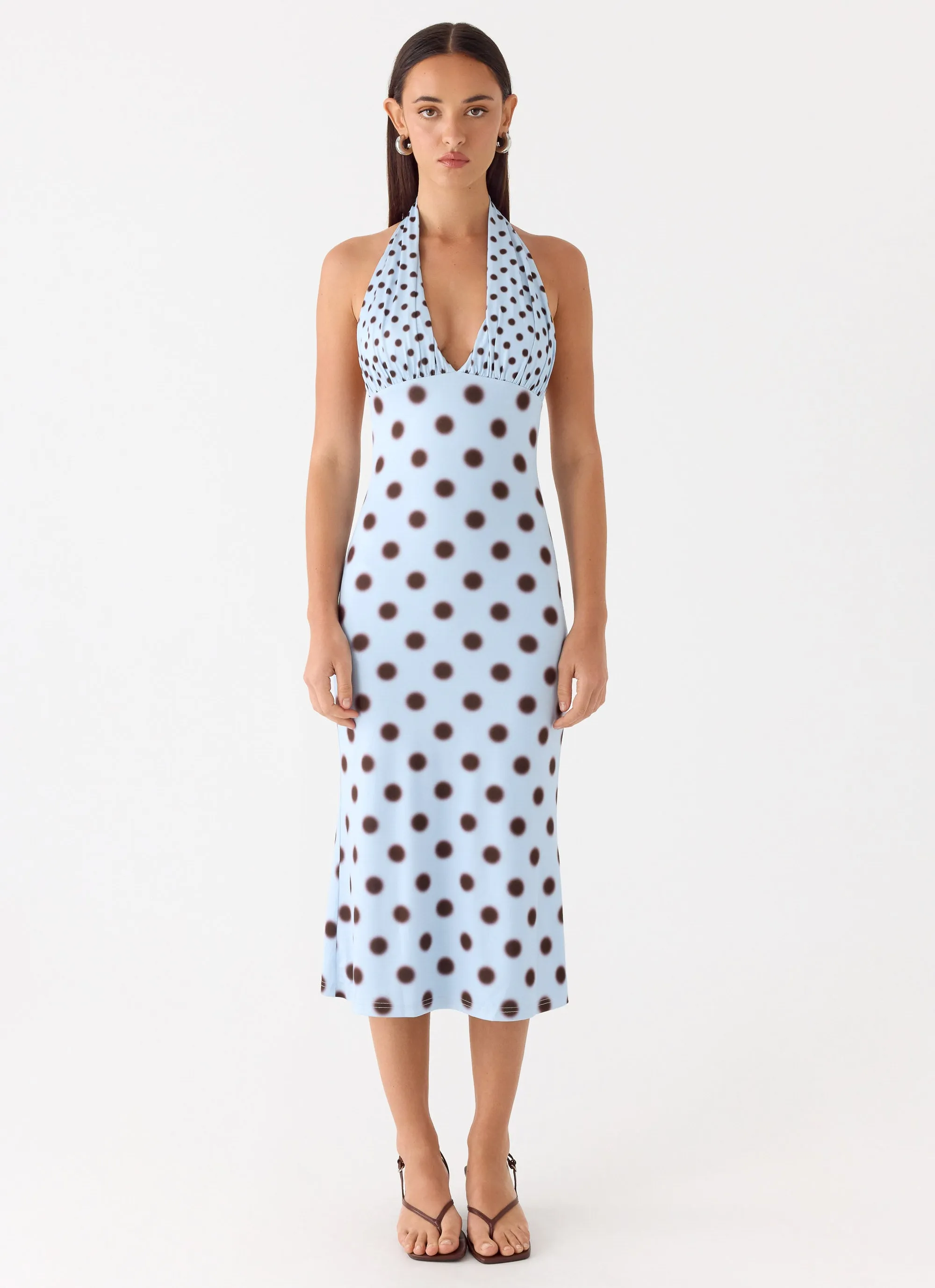 Awuku Midi Dress - Blue Mocha Dot sold by Peppermayo product image thumbnail 2