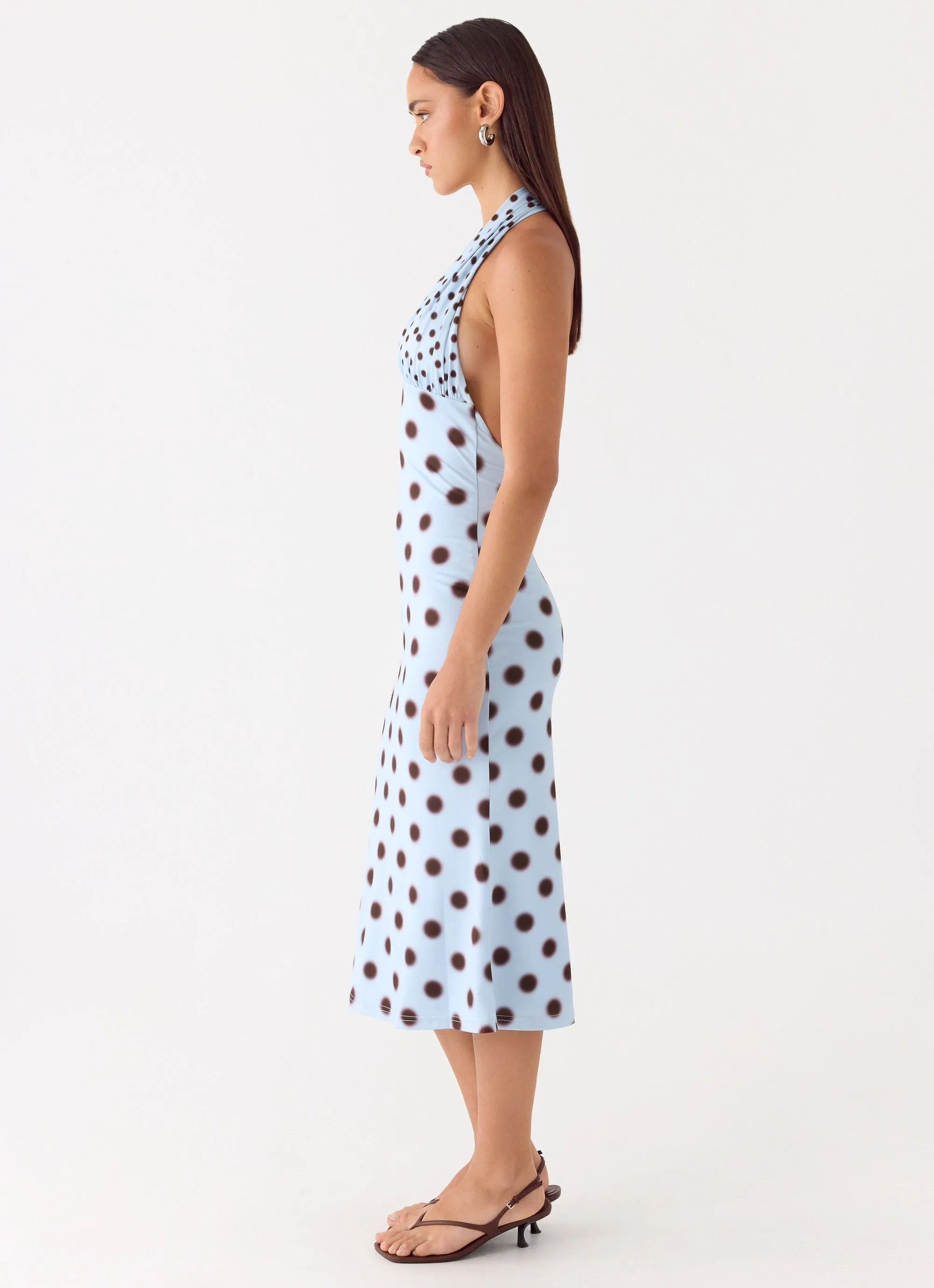 Awuku Midi Dress - Blue Mocha Dot sold by Peppermayo product image thumbnail 3