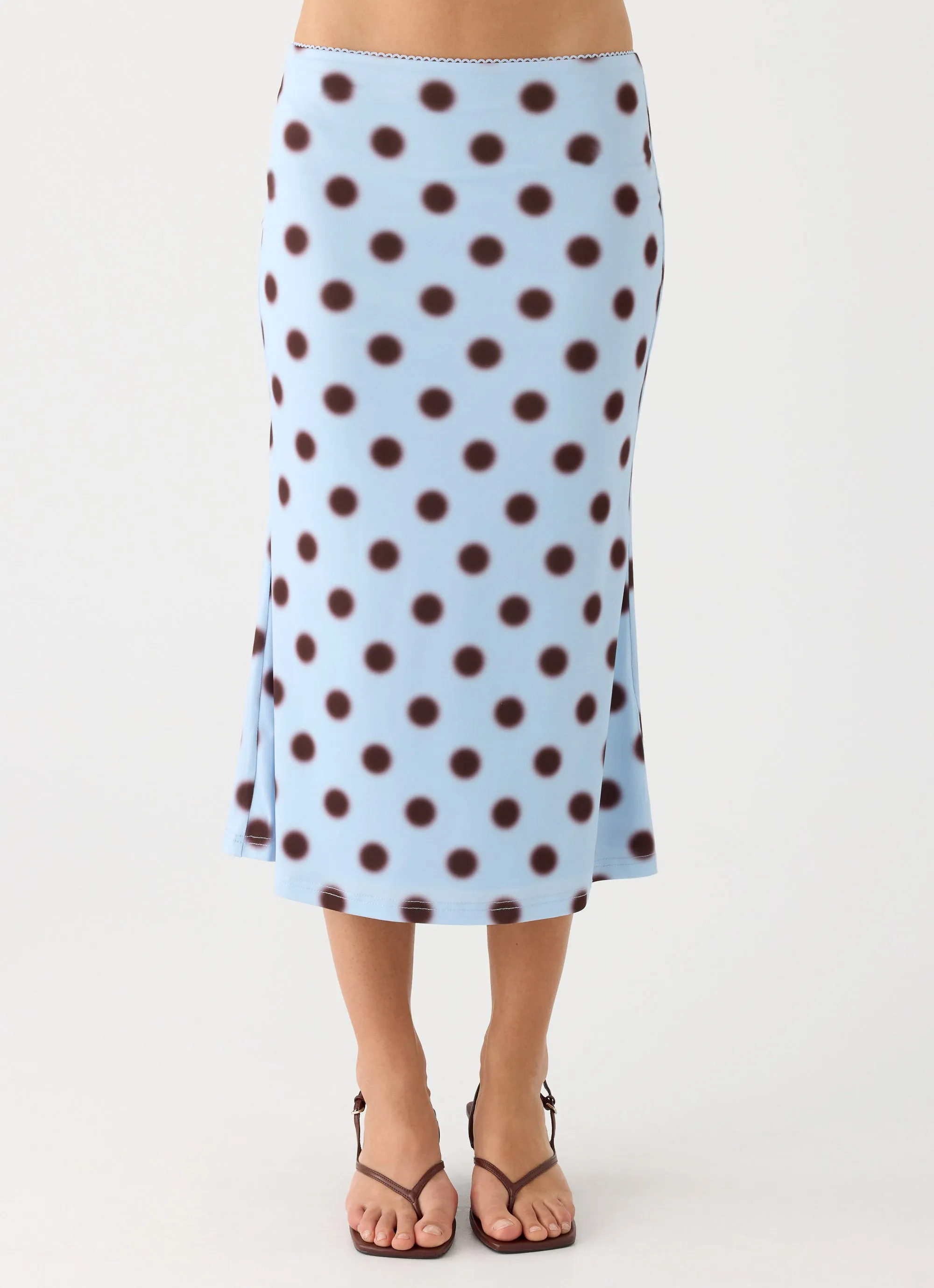 Bahama Low Rise Midi Skirt - Blue Mocha Dot sold by Peppermayo product image thumbnail 3
