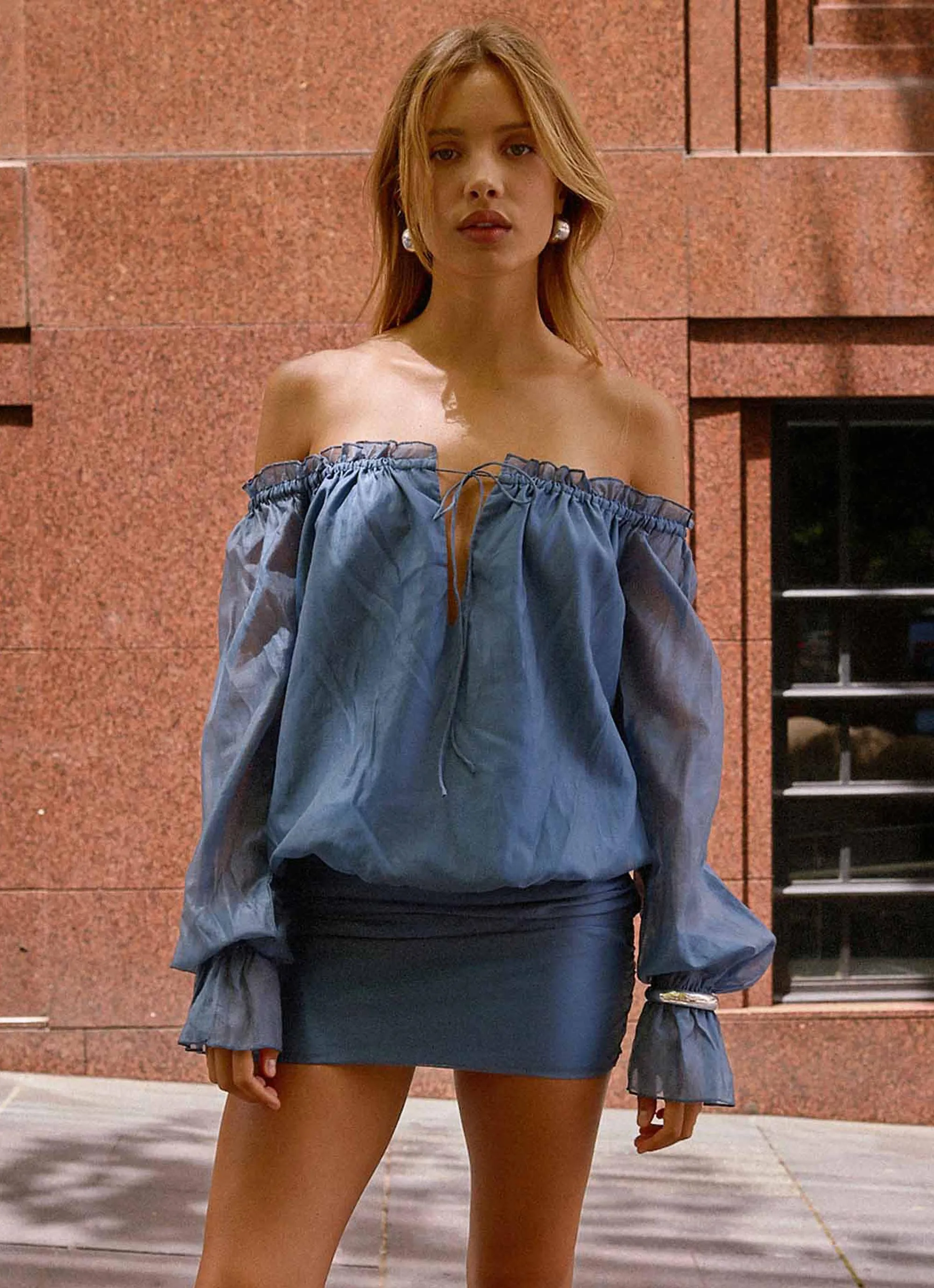 Tedara Mini Dress - Washed Navy sold by Peppermayo