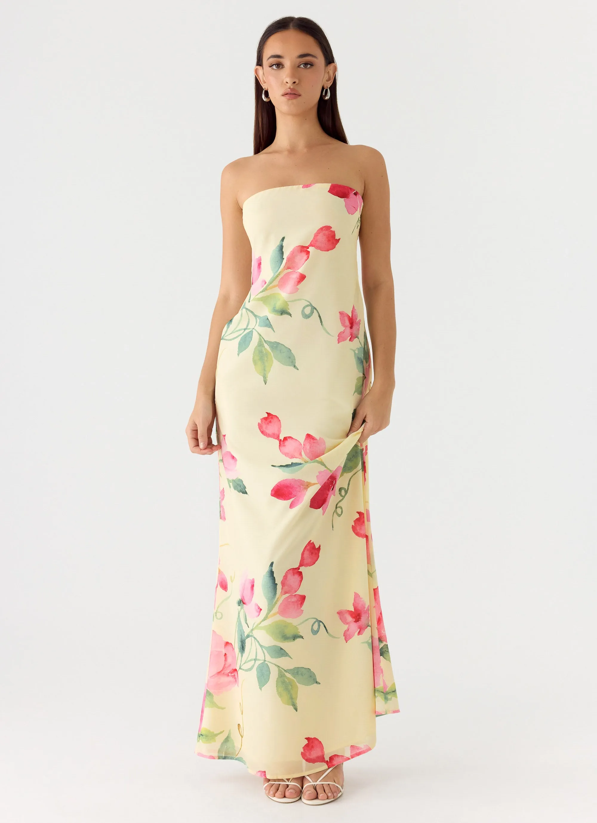 Bronte Strapless Maxi Dress - Lemon Soleil sold by Peppermayo product image thumbnail 4