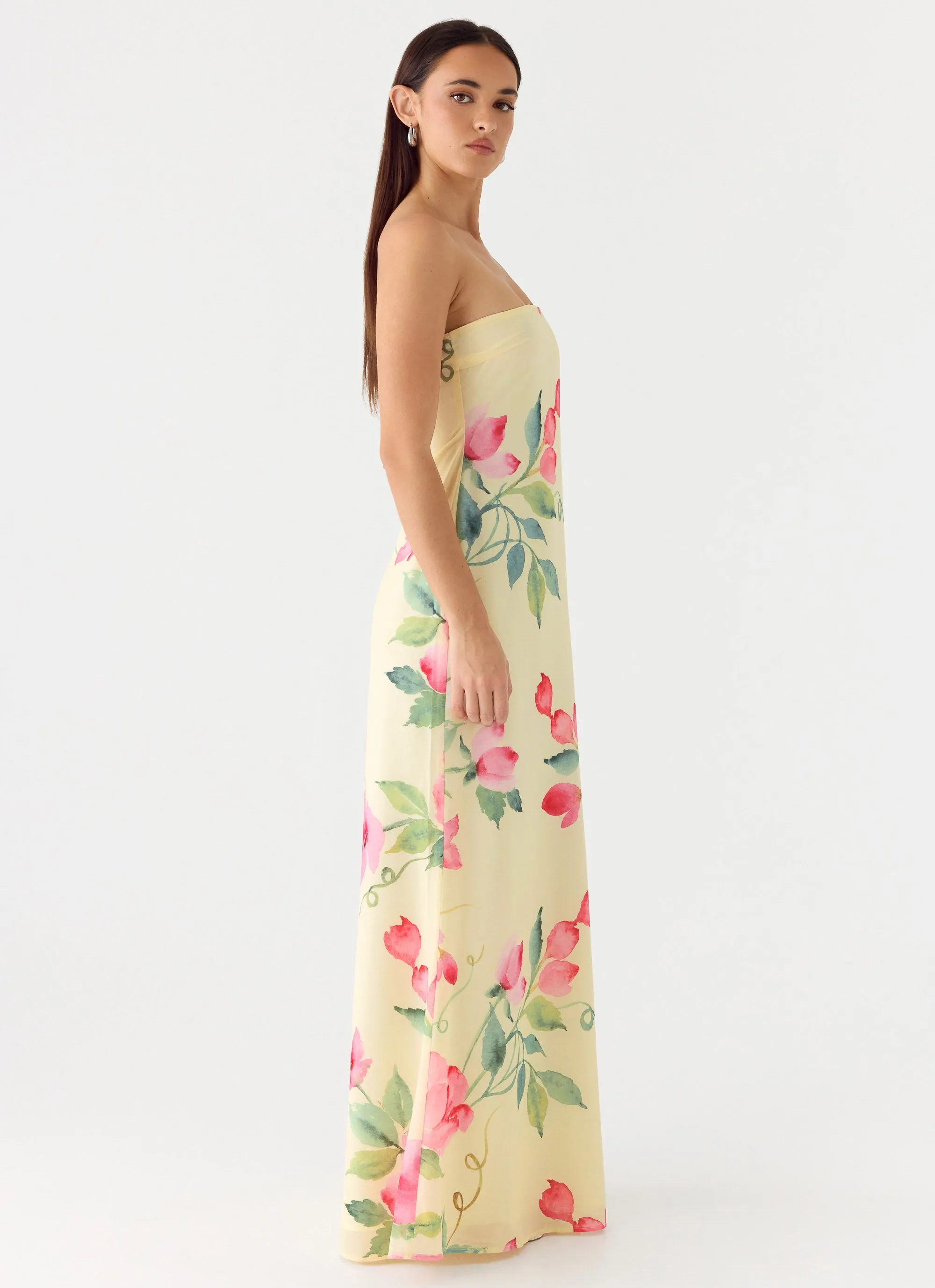 Bronte Strapless Maxi Dress - Lemon Soleil sold by Peppermayo product image thumbnail 2