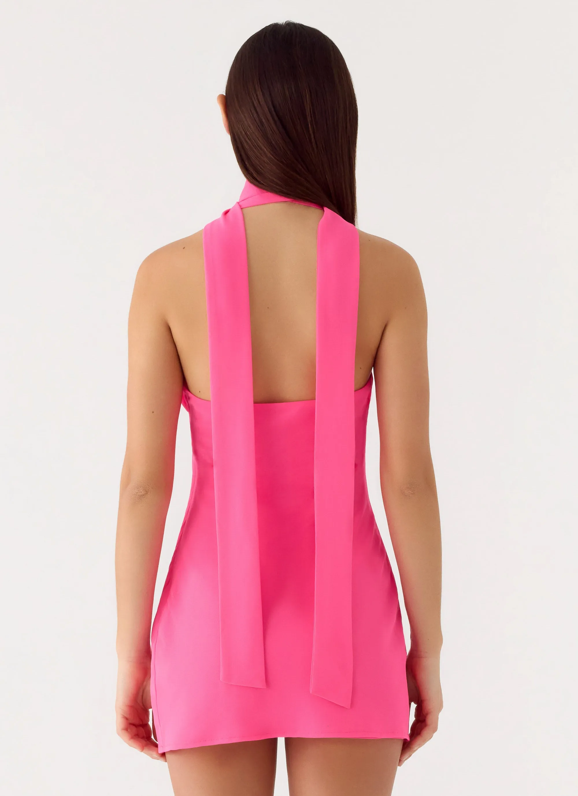 Melisande Scarf Neck Mini Dress - Fuchsia sold by Peppermayo product image thumbnail 3