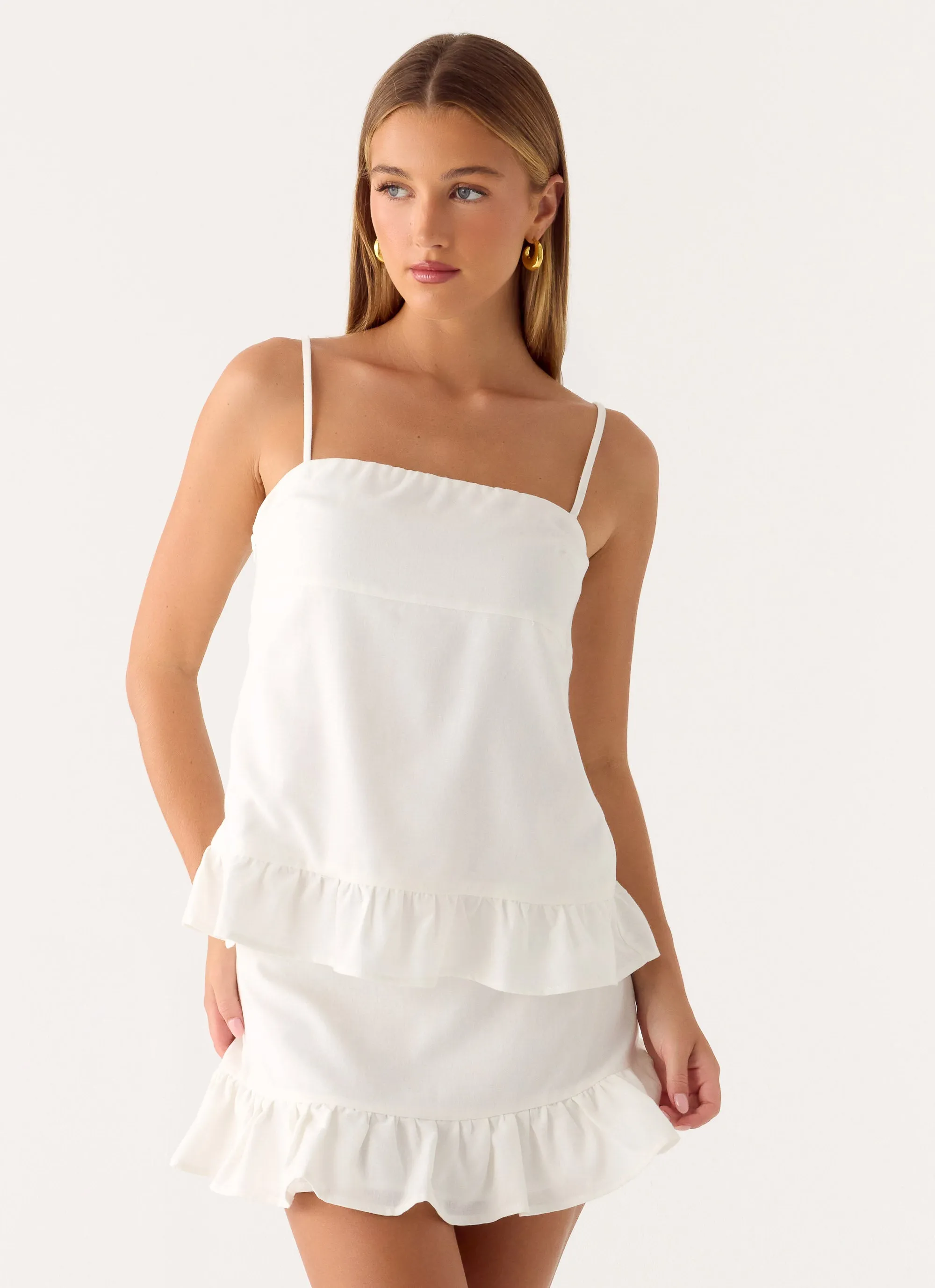 Lucie Mae Linen Mini Skirt - White sold by Peppermayo product image thumbnail 2