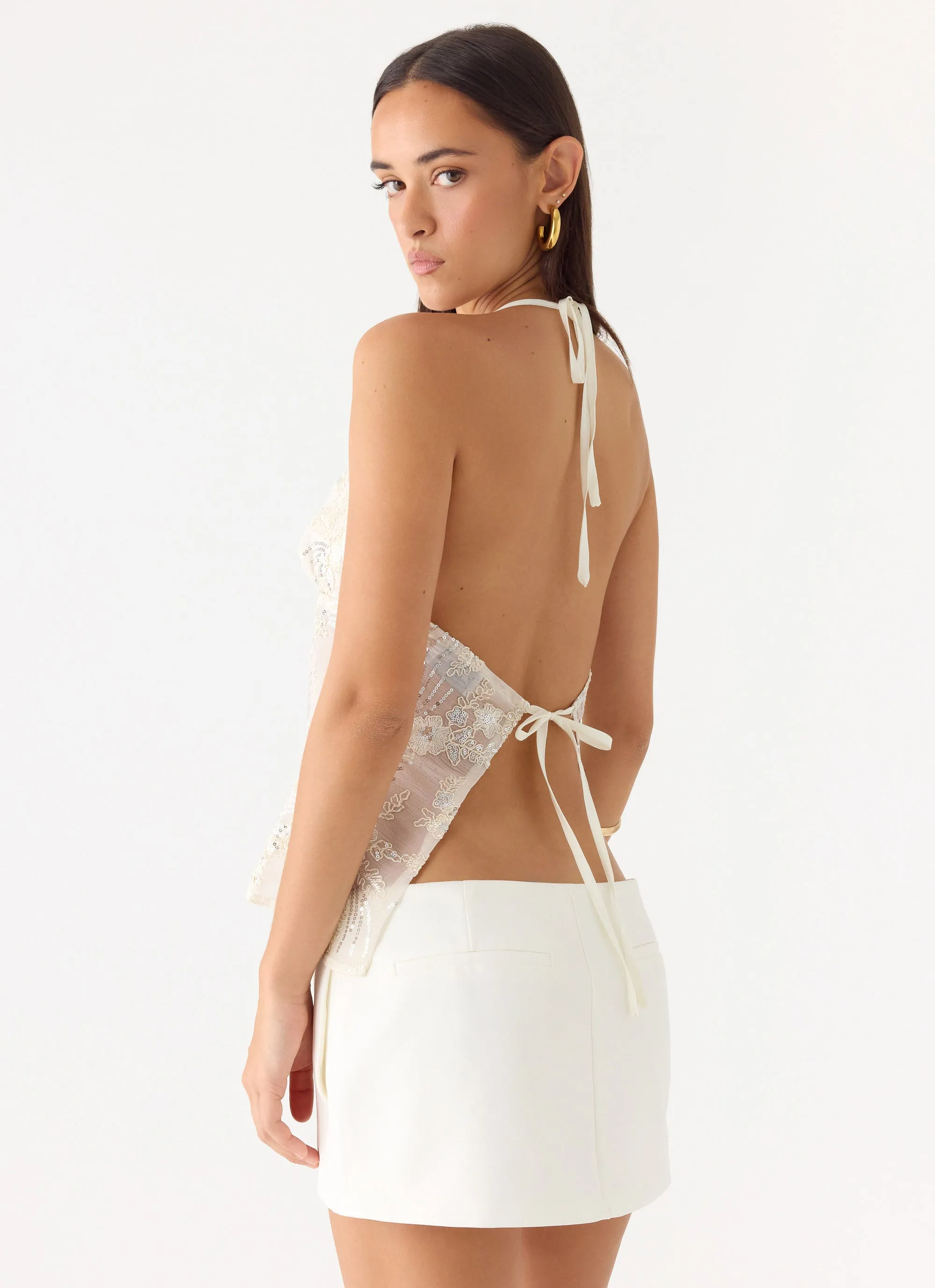 Elsas Sequin Top - Ivory sold by Peppermayo product image thumbnail 5