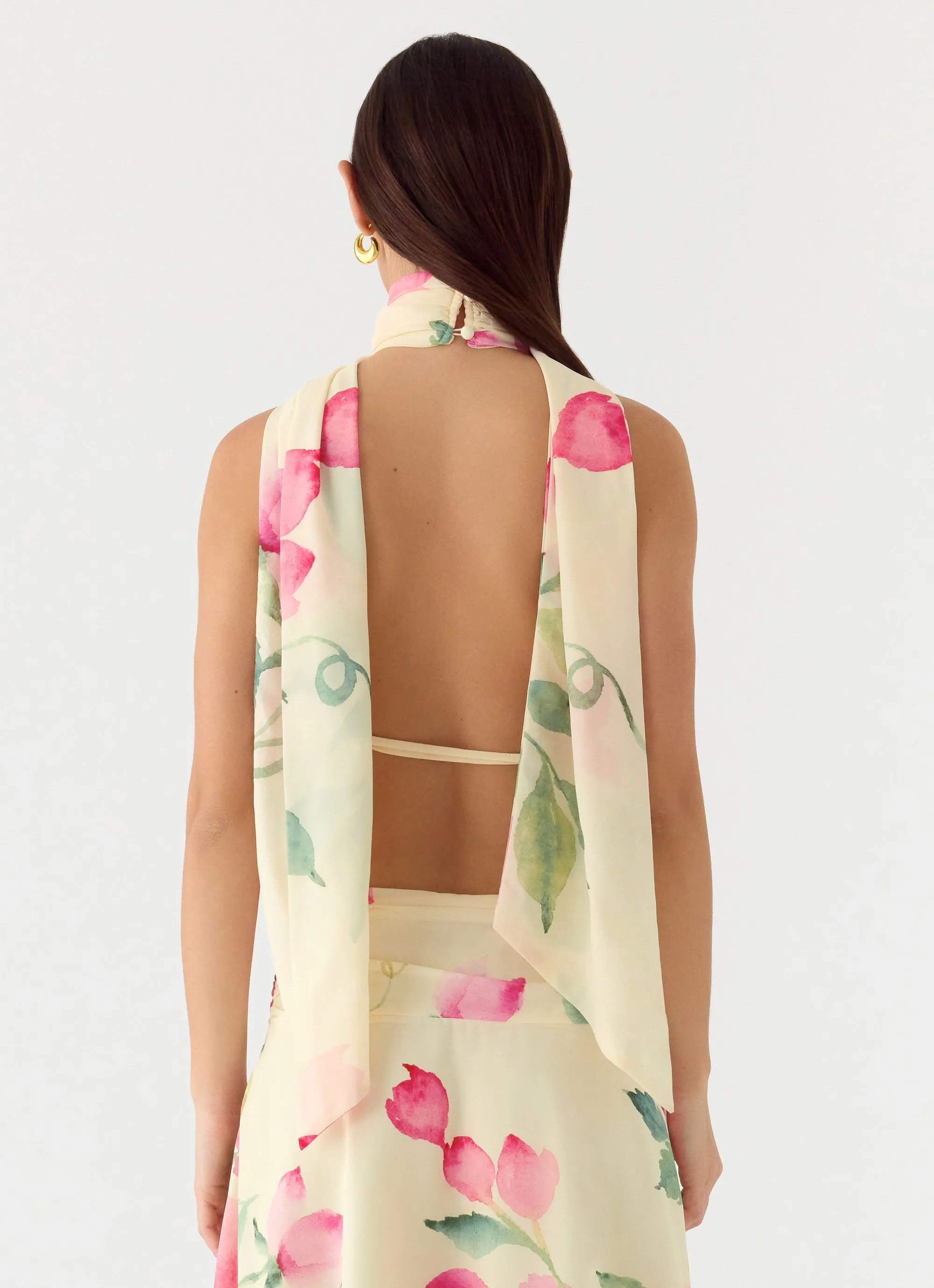 Get Me Halter Backless Top - Lemon Soleil sold by Peppermayo product image thumbnail 3