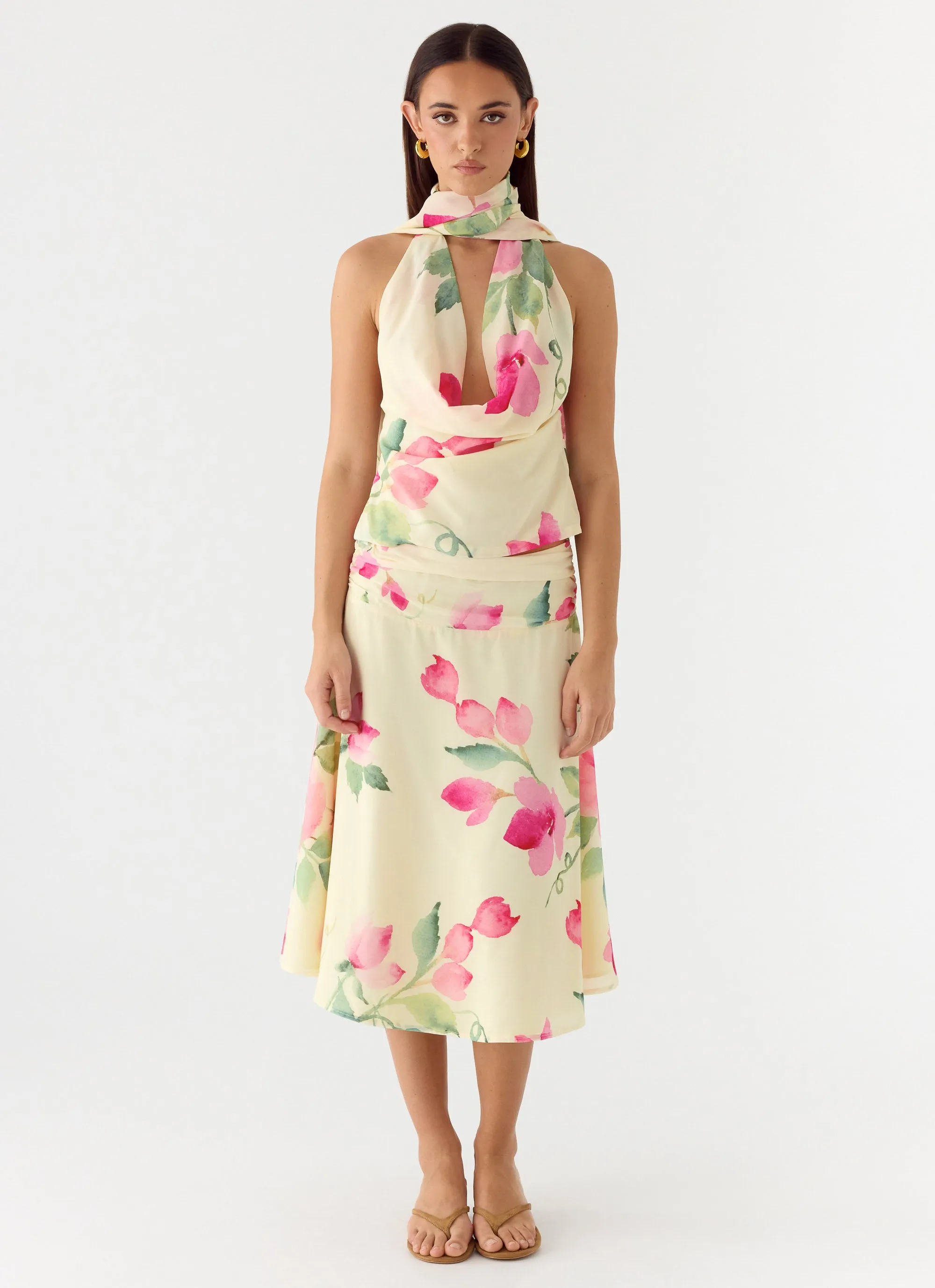 Get Me Halter Backless Top - Lemon Soleil sold by Peppermayo product image thumbnail 4