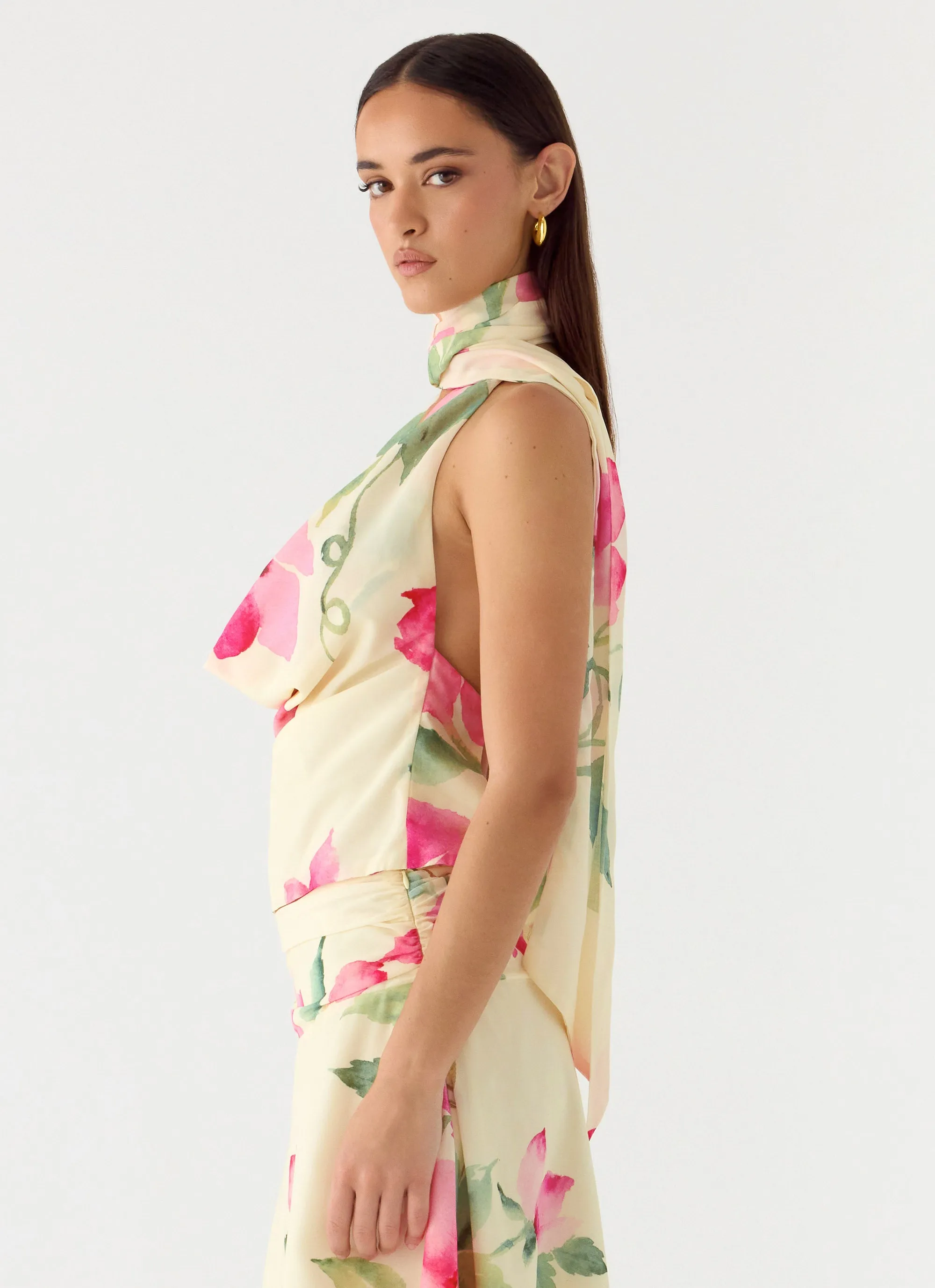 Get Me Halter Backless Top - Lemon Soleil sold by Peppermayo product image thumbnail 2