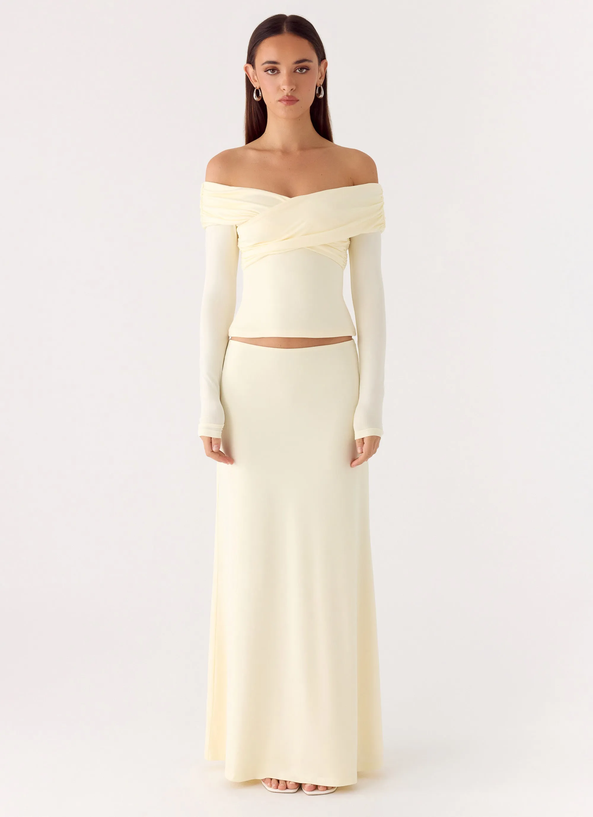 Like A Flower Maxi Skirt - Lemon Yellow sold by Peppermayo