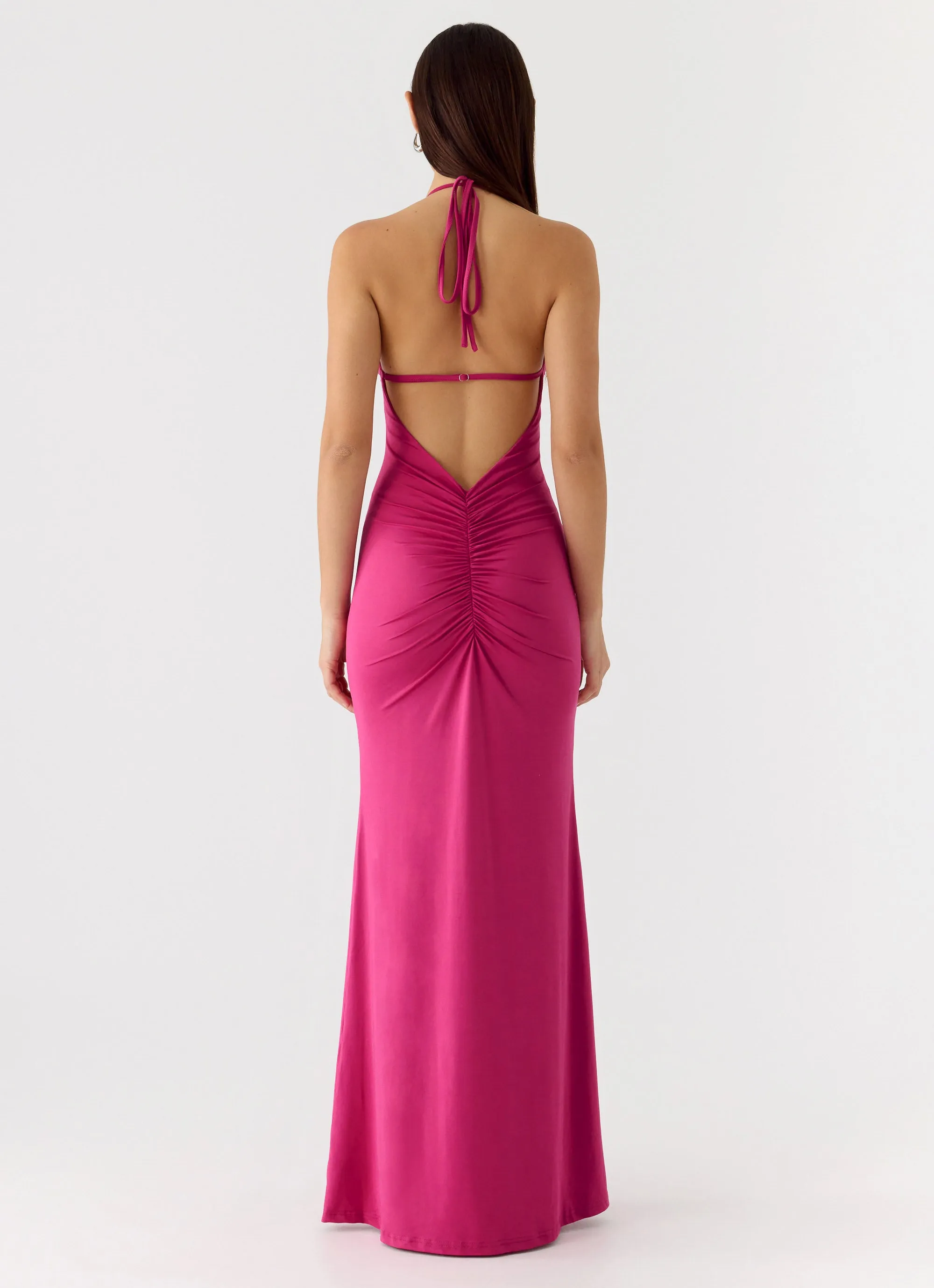 Have Your Attention Maxi Dress - Fuchsia sold by Peppermayo product image thumbnail 3