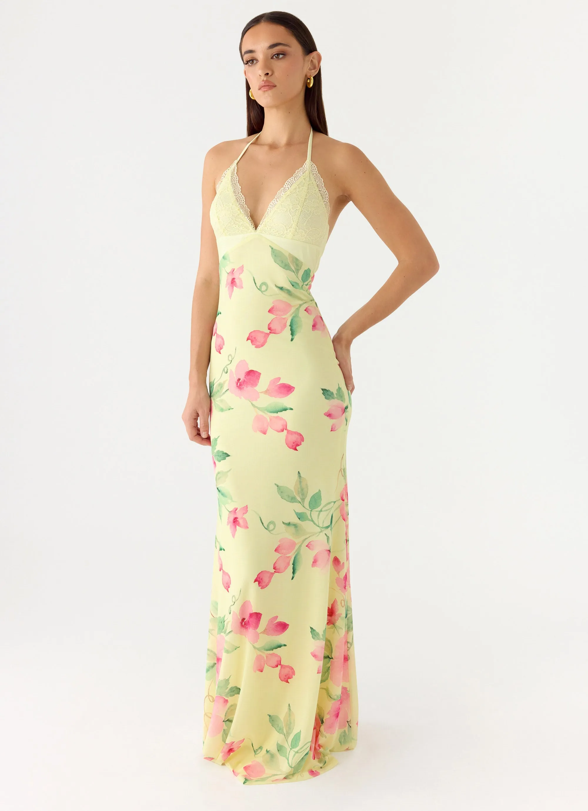 Takedown Halter Maxi Dress - Lemon Soleil sold by Peppermayo product image thumbnail 4