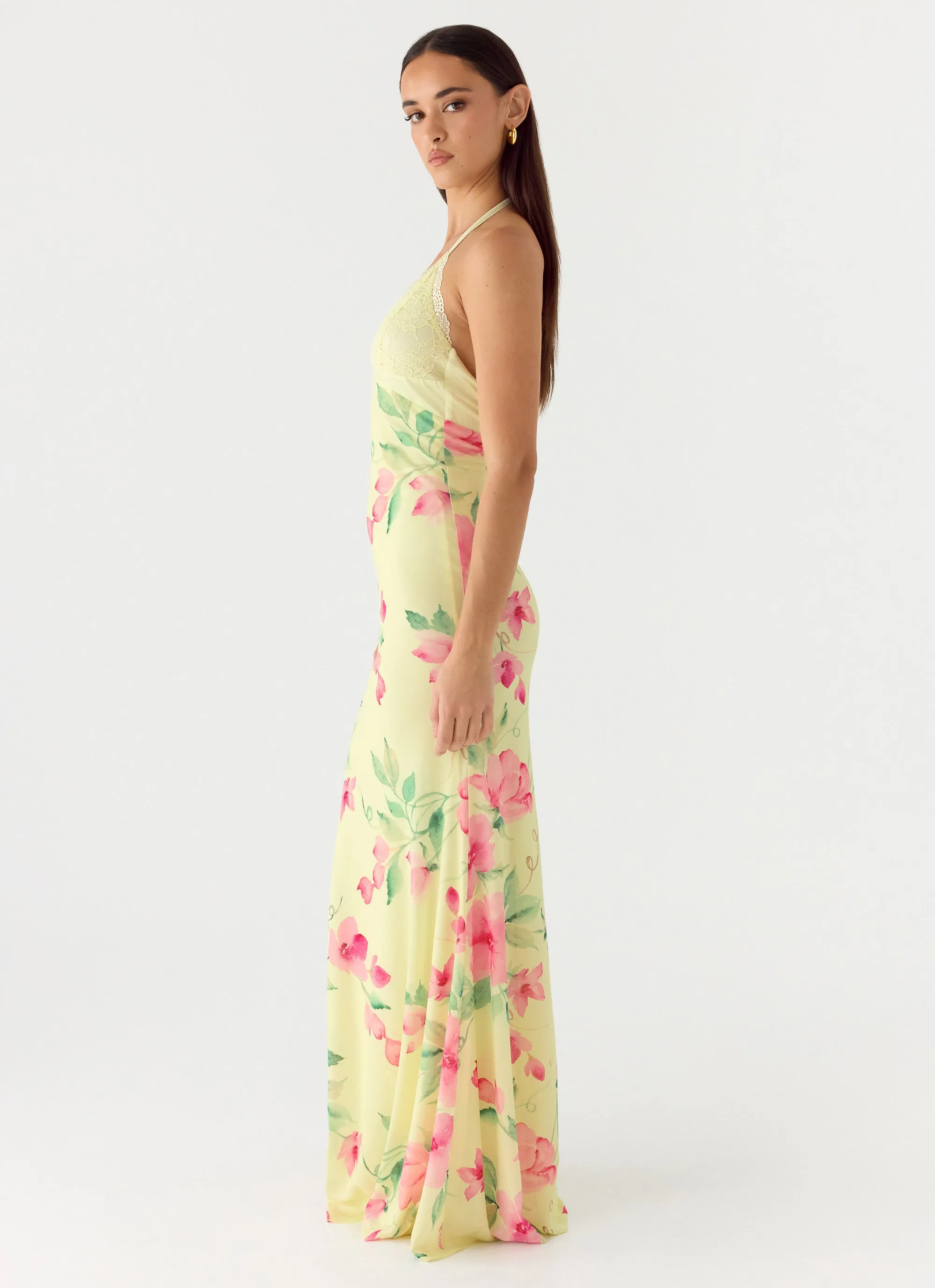 Takedown Halter Maxi Dress - Lemon Soleil sold by Peppermayo product image thumbnail 2